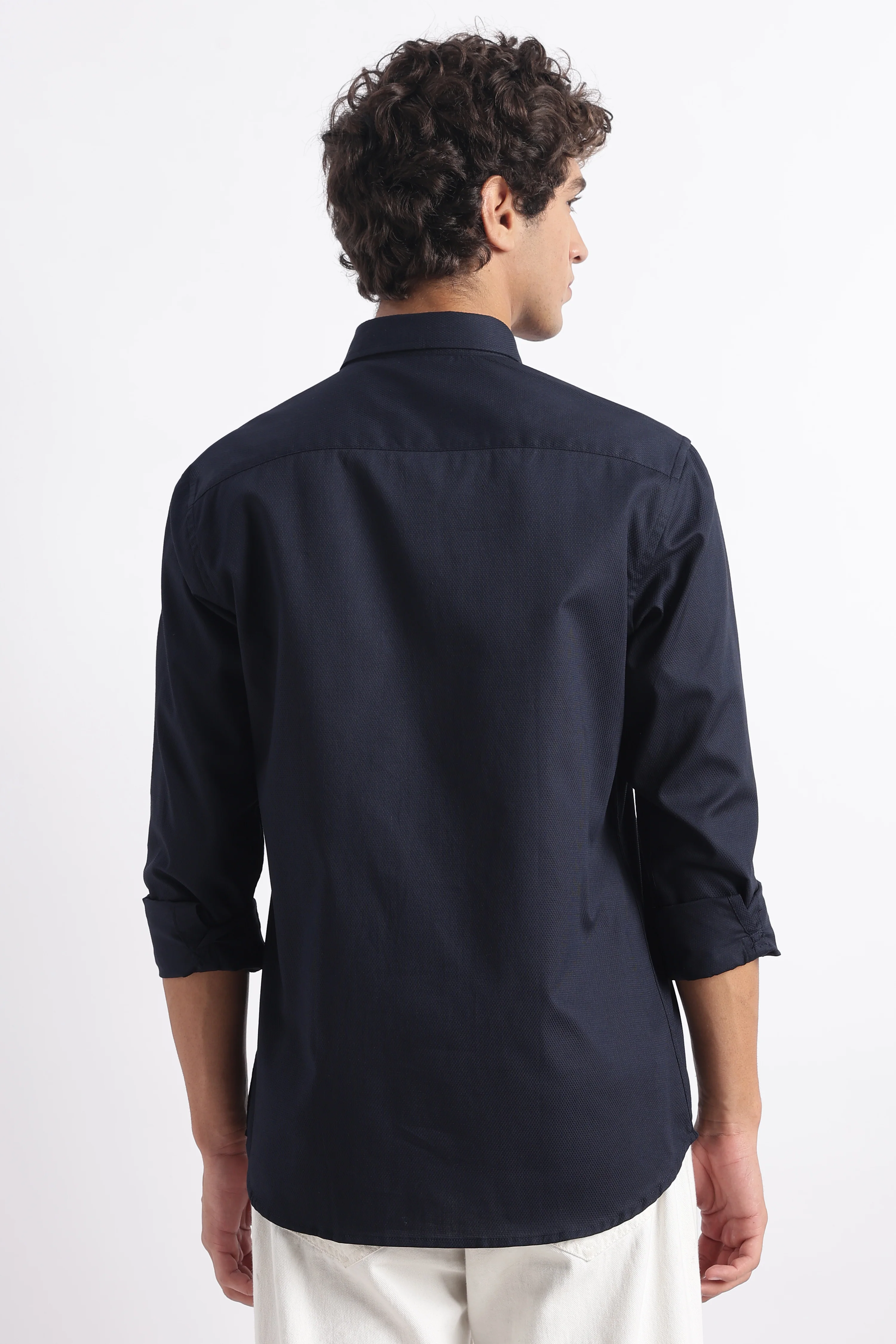 Men Classic Dobby Solid Shirt - Image 8