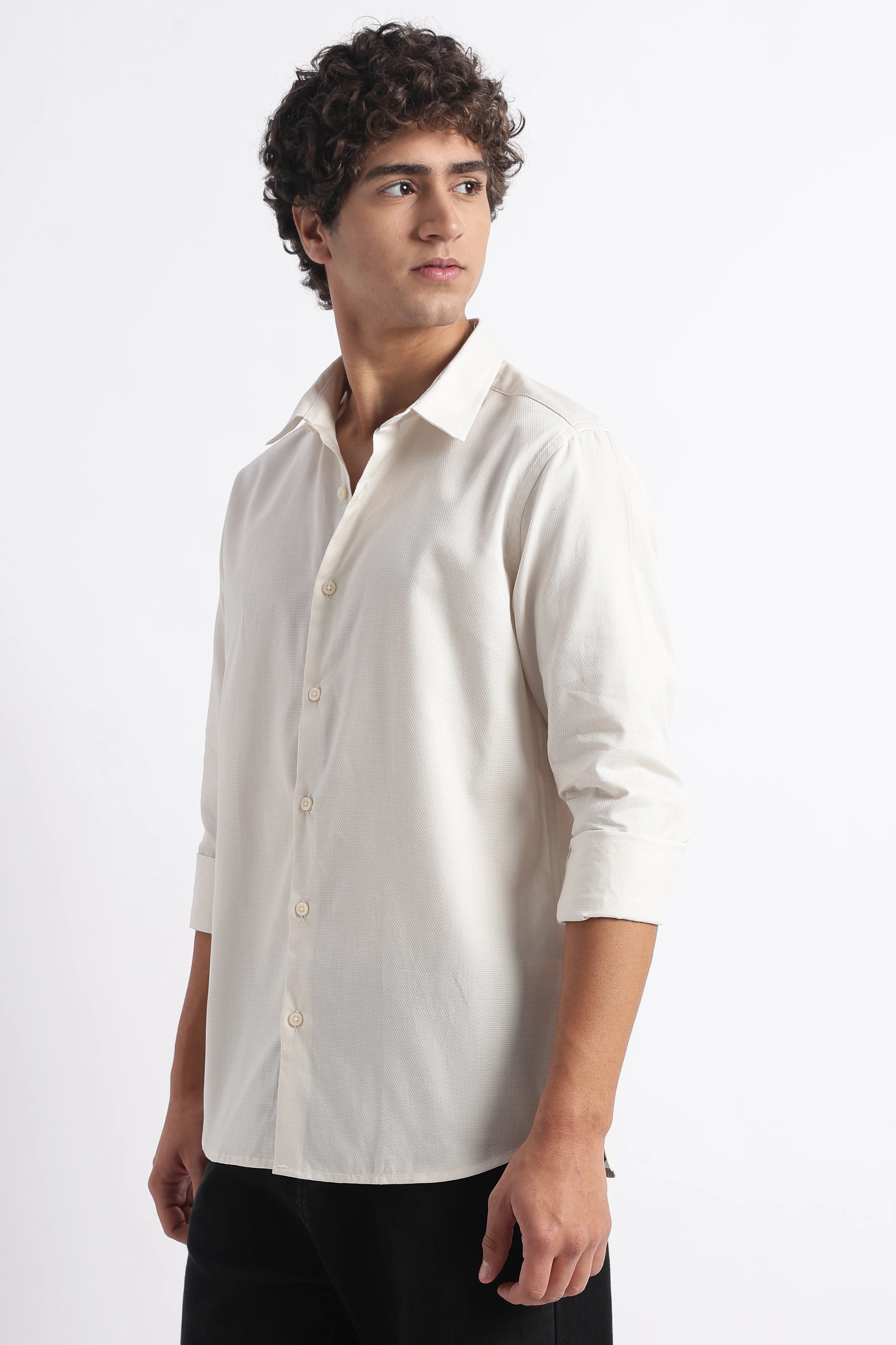 Men Classic Dobby Solid Shirt - Image 4