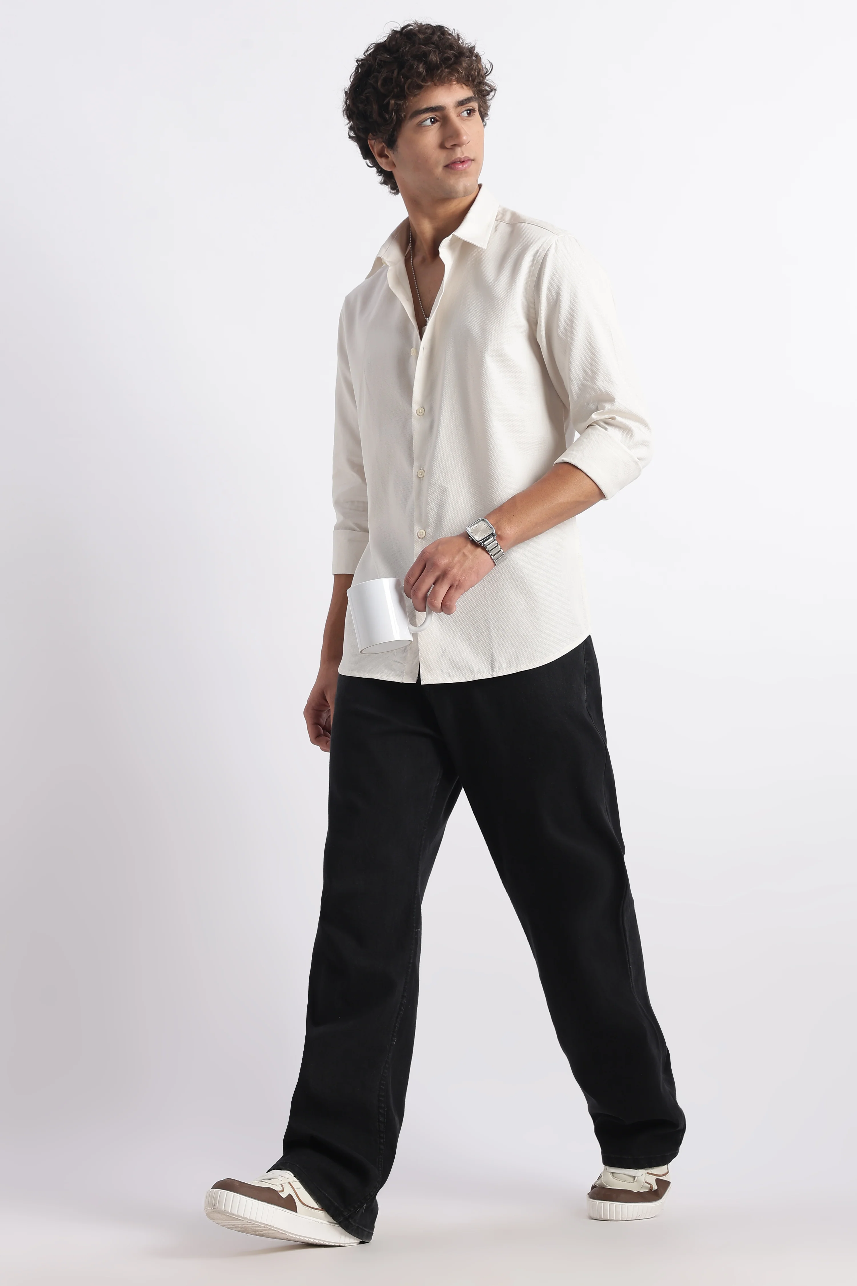 Men Classic Dobby Solid Shirt - Image 5