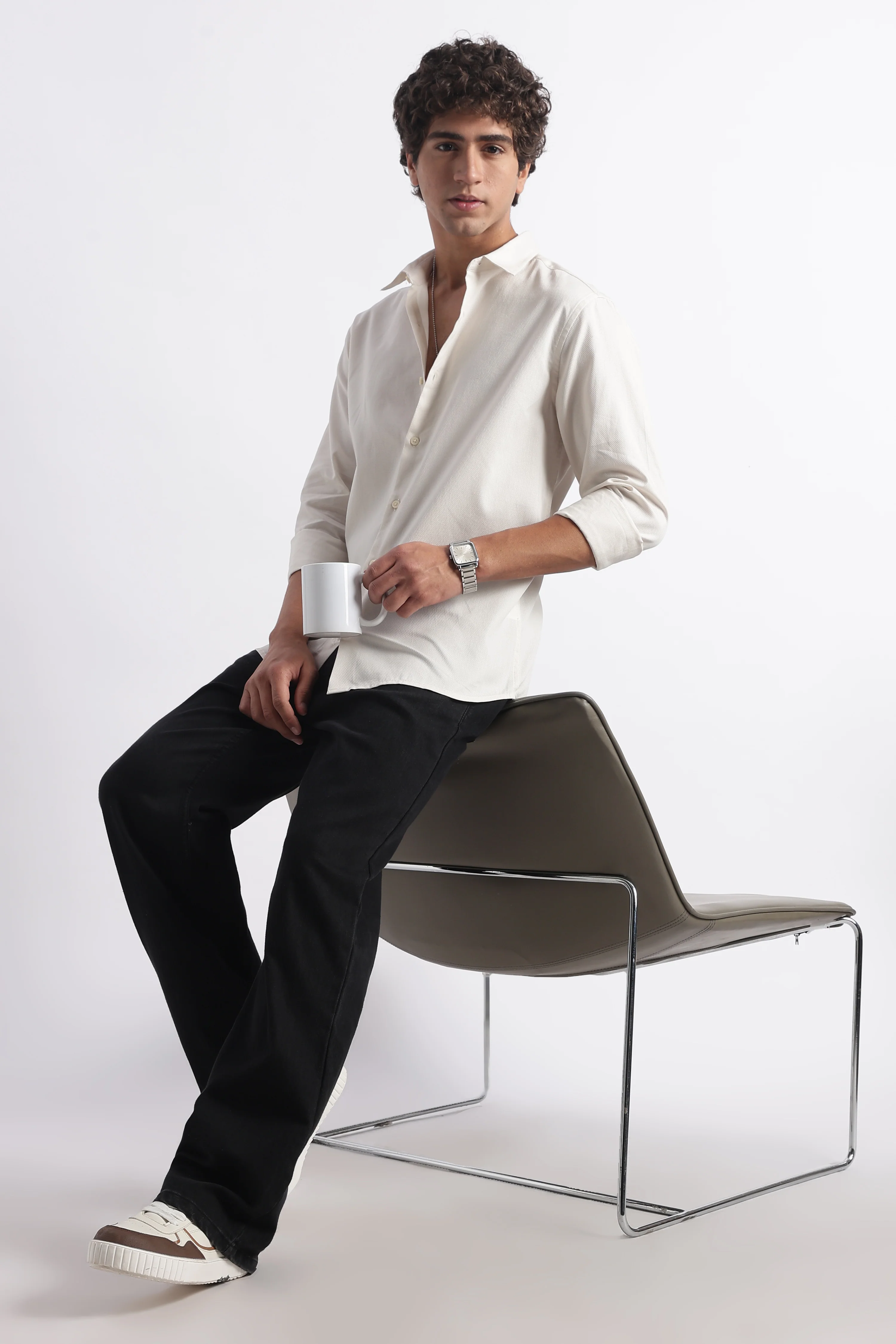 Men Classic Dobby Solid Shirt - Image 7