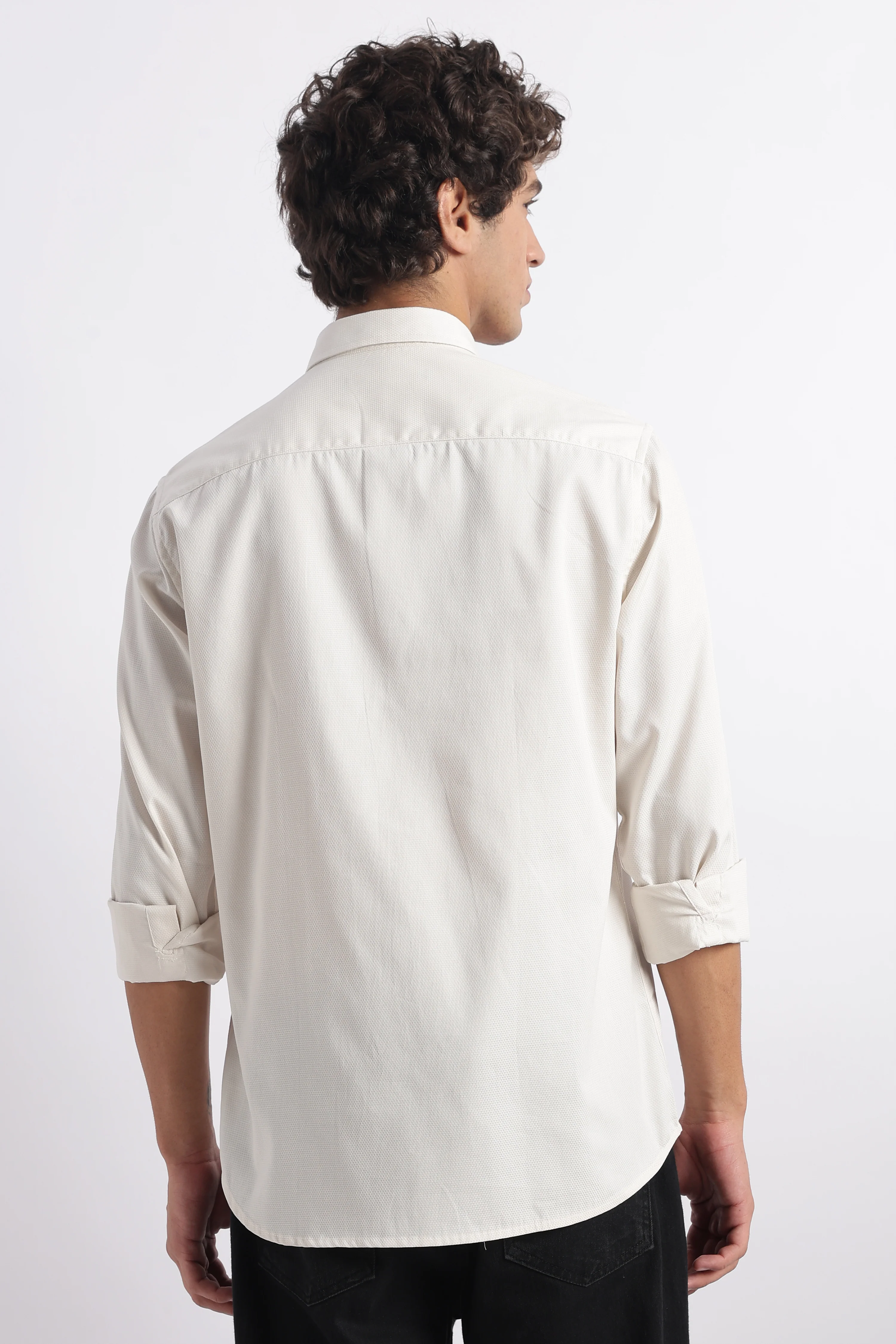 Men Classic Dobby Solid Shirt - Image 8