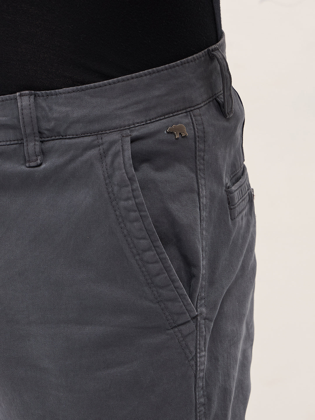 Men Classic Fit Blue Cargo Pants - Image 5