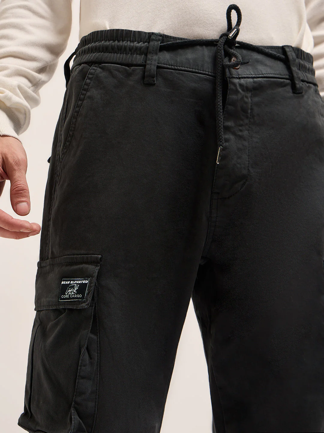 Men Classic Fit Blue Cargo Pants - Image 4