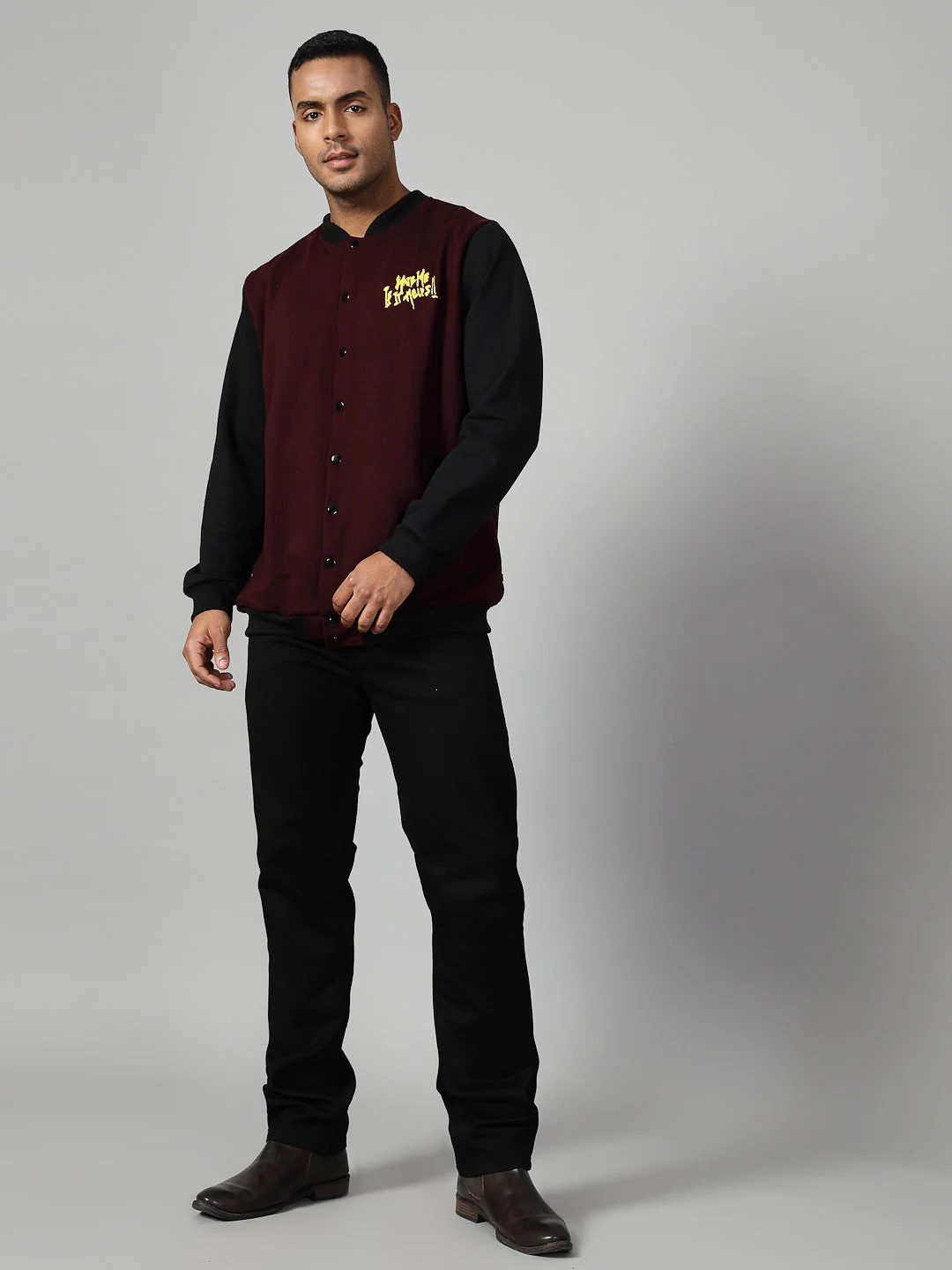 Men Classic Fit Cotton Fabric Fleece Jacket - Image 4