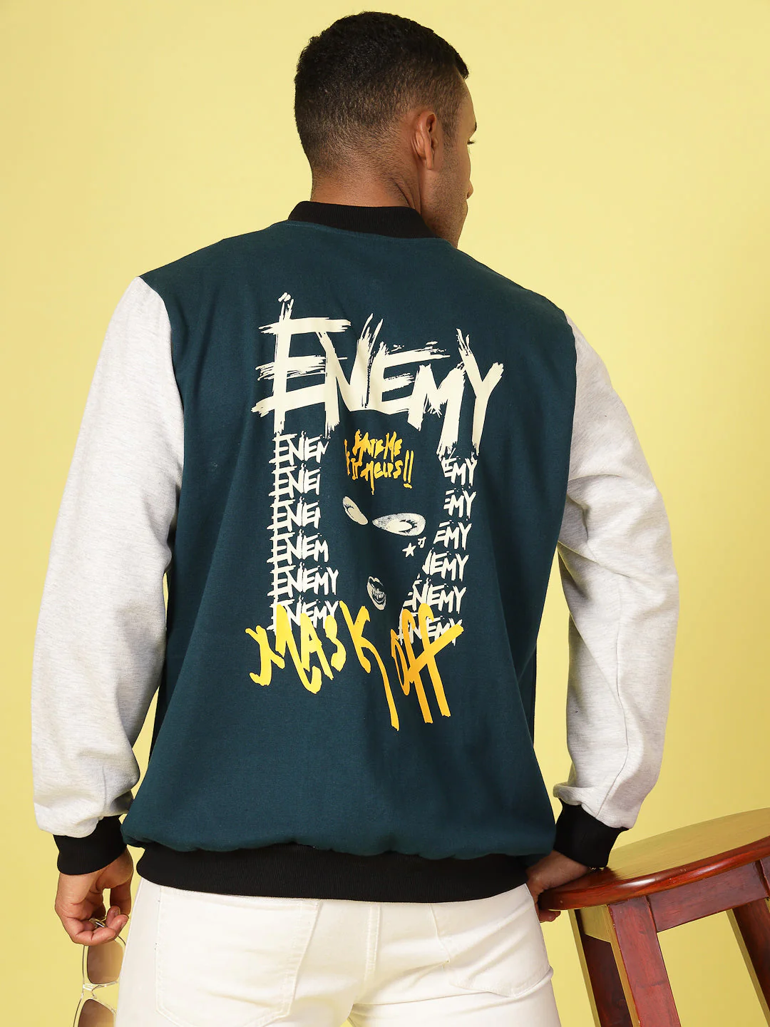 Men Classic Fit Cotton Fabric Fleece Jacket - Image 2