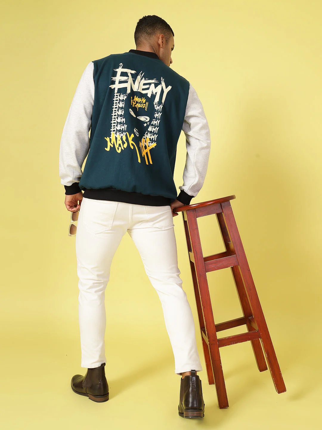 Men Classic Fit Cotton Fabric Fleece Jacket - Image 3