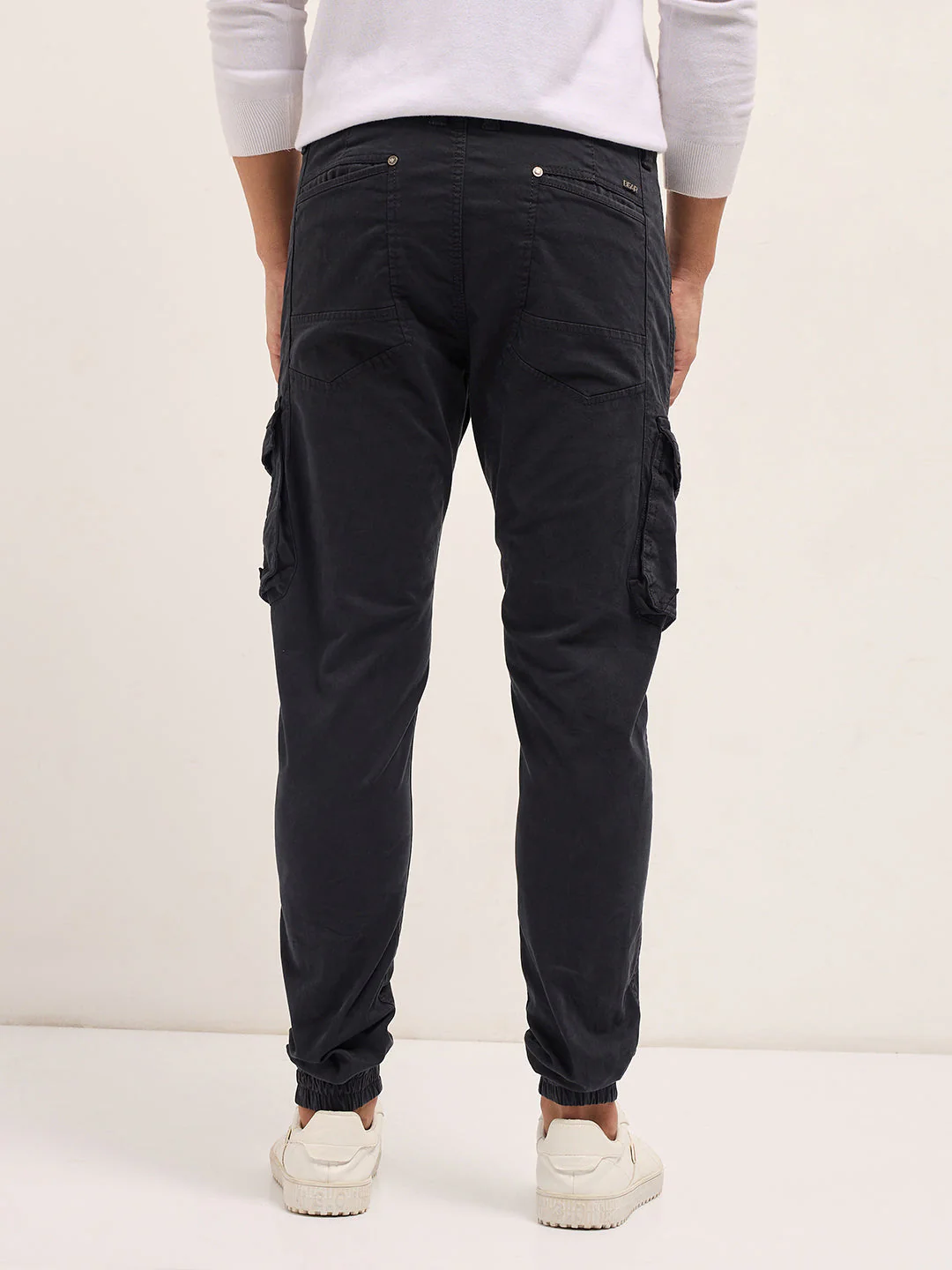 Men Classic Fit Grey Cargo Pants - Image 2