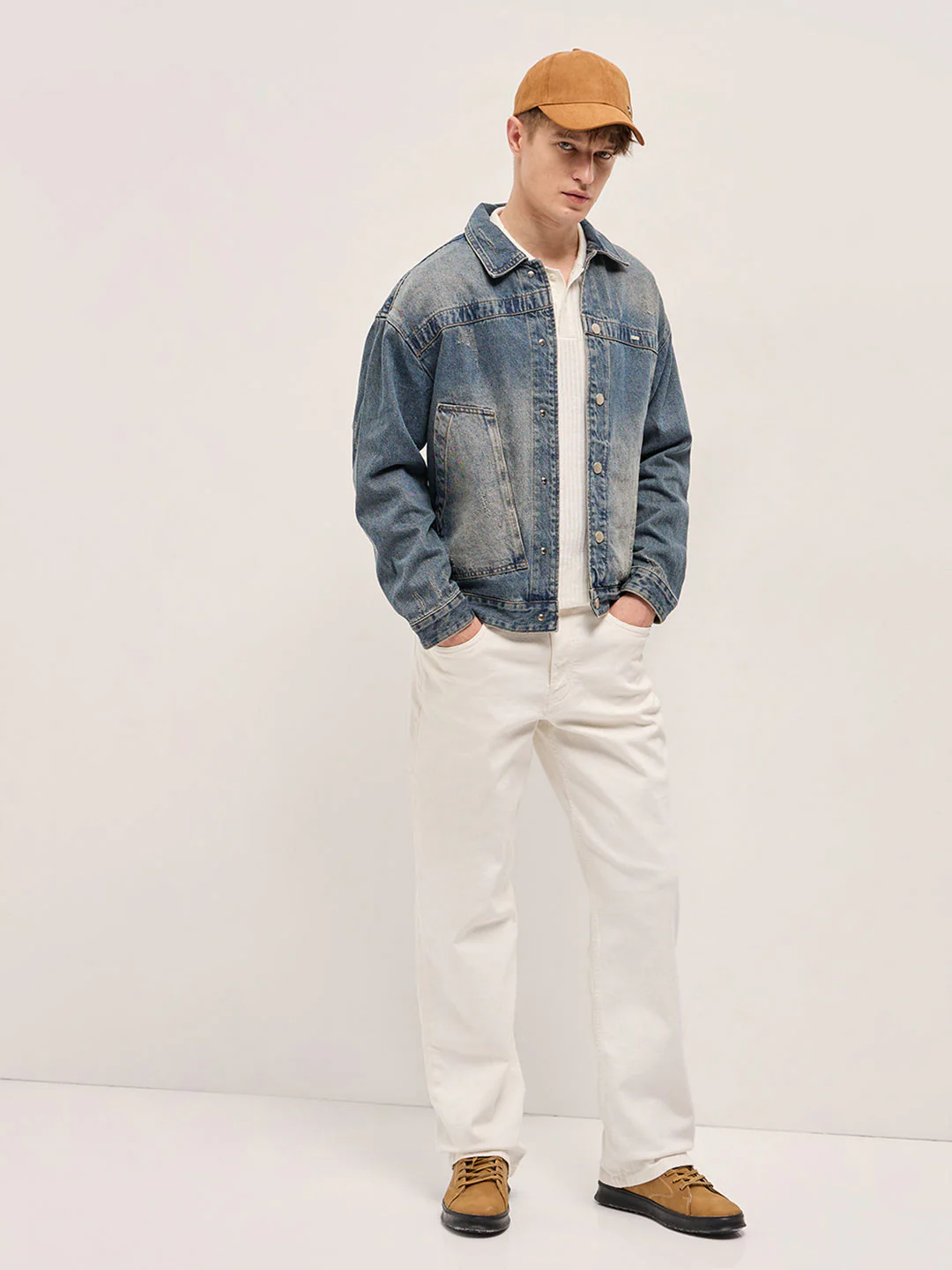 Men Classic Light Blue Denim Jacket - Image 4