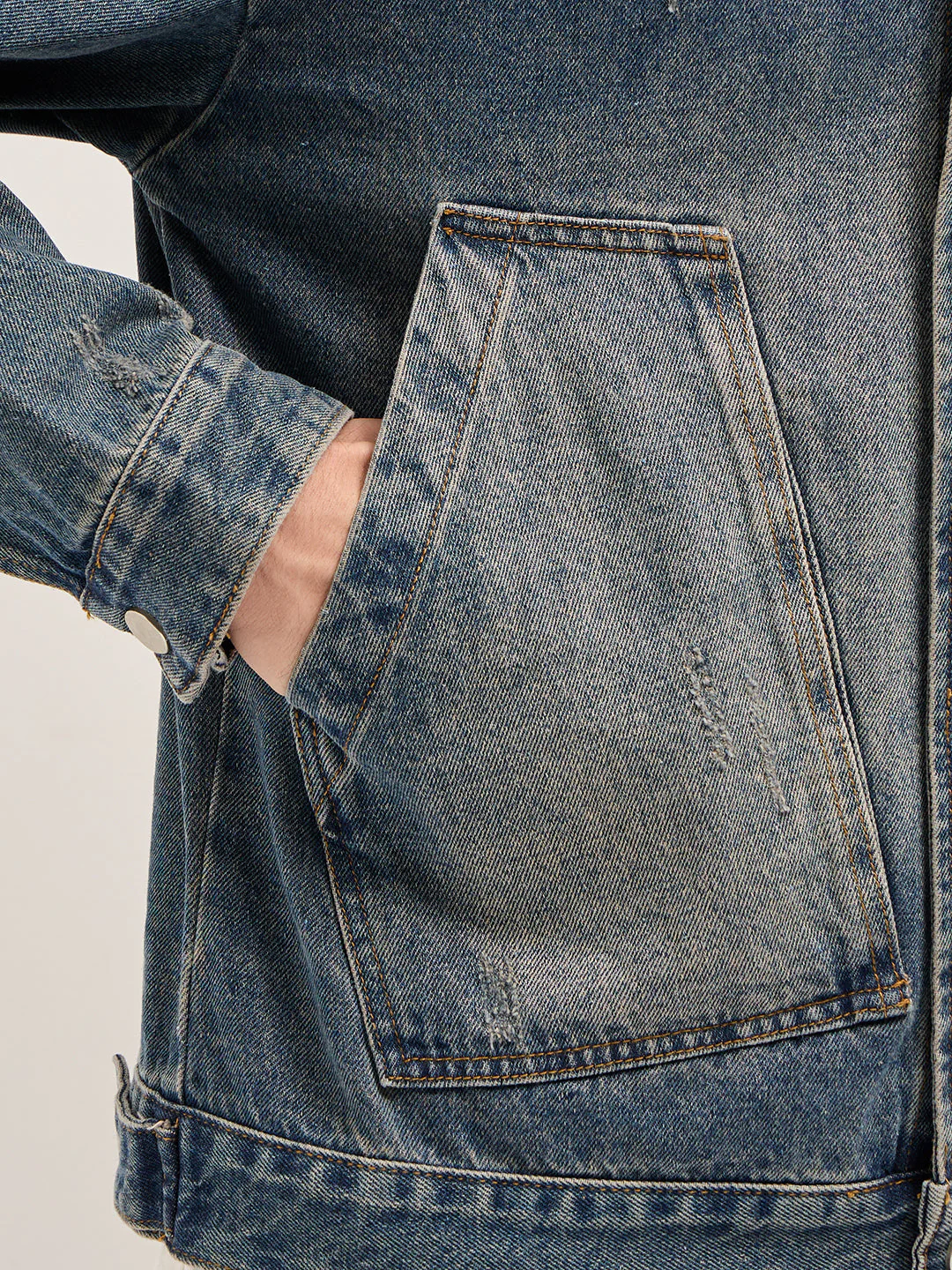 Men Classic Light Blue Denim Jacket - Image 6