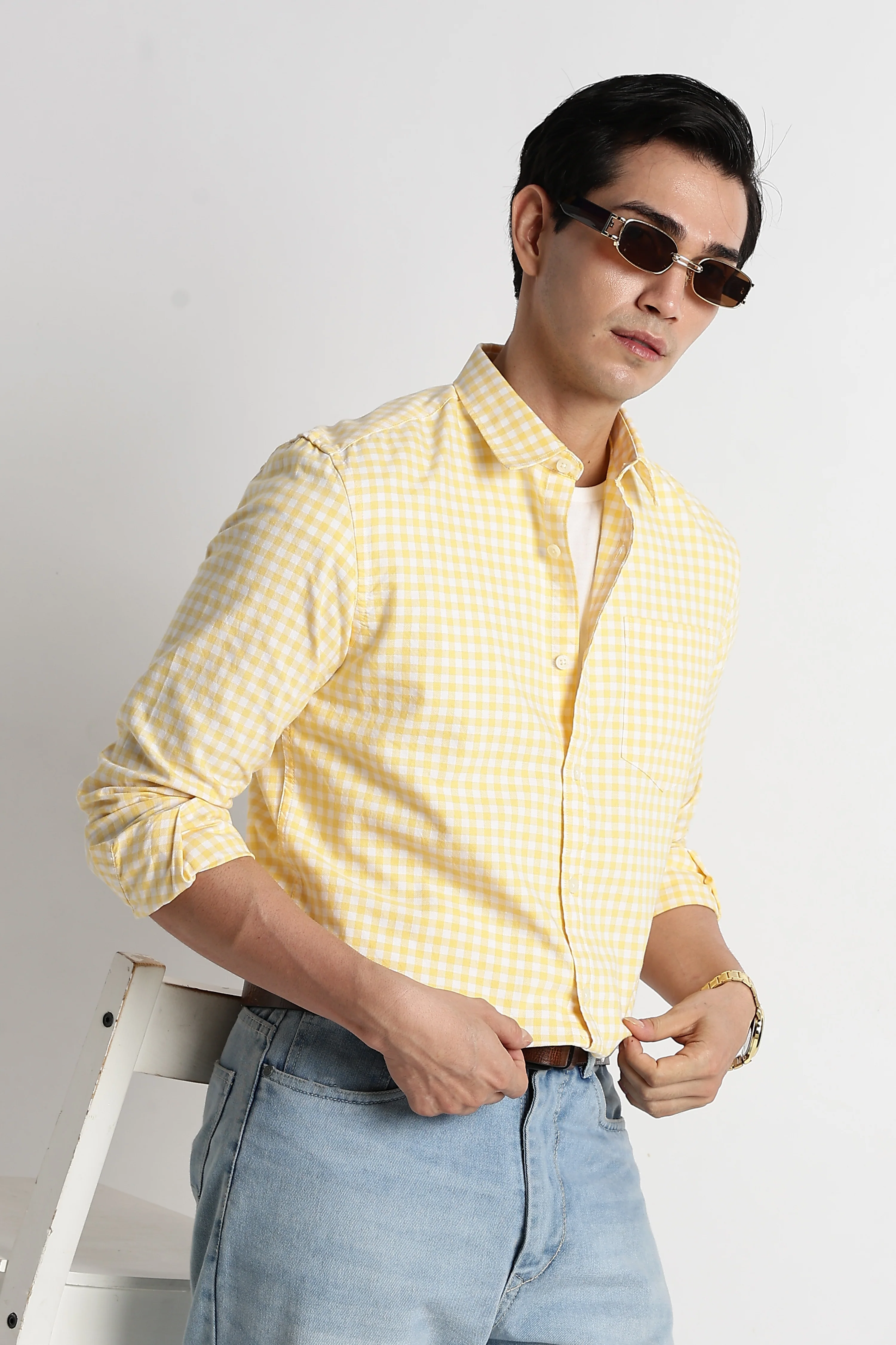 Men Classic Oxford Check Shirt - Image 7