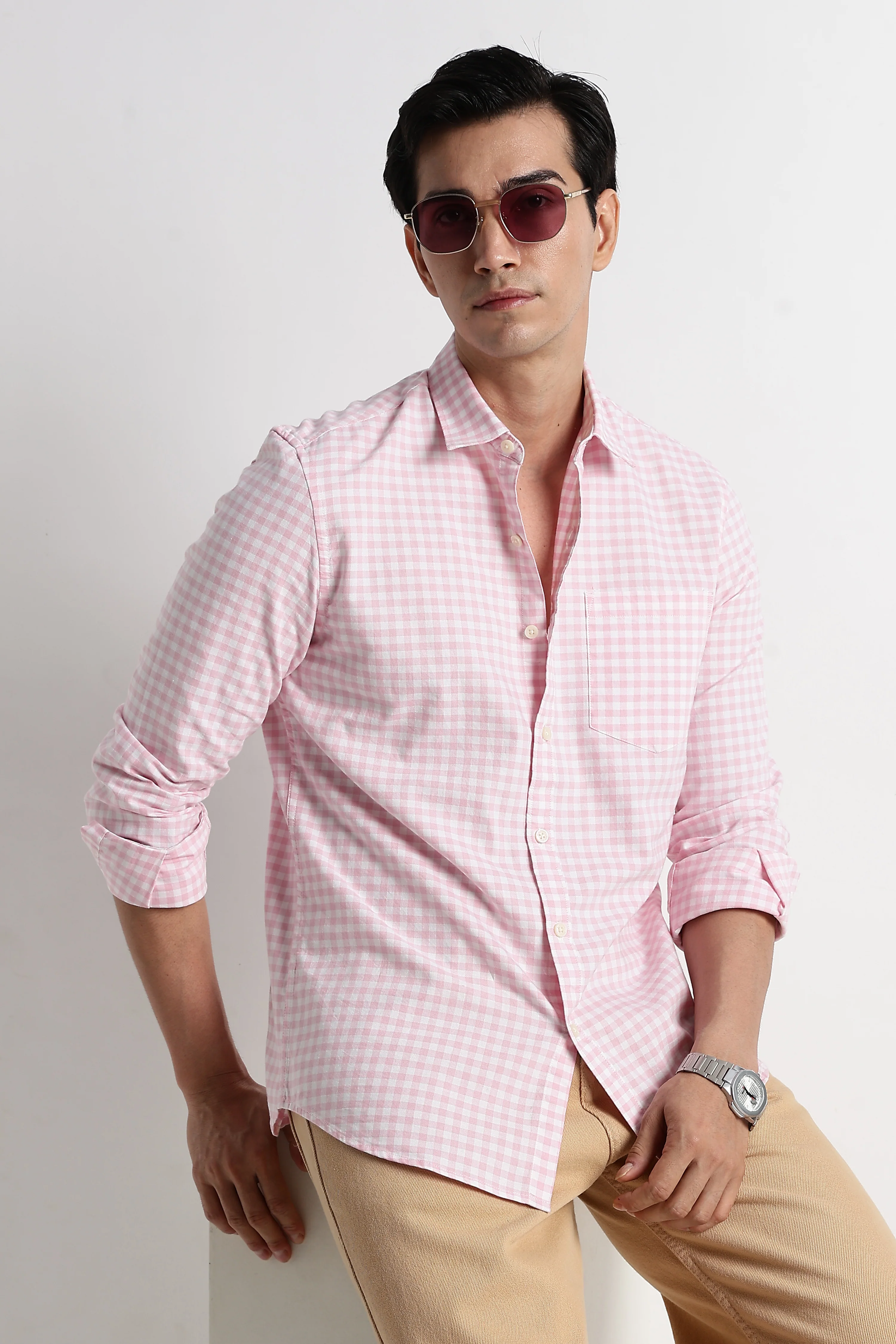Men Classic Oxford Check Shirt - Image 10