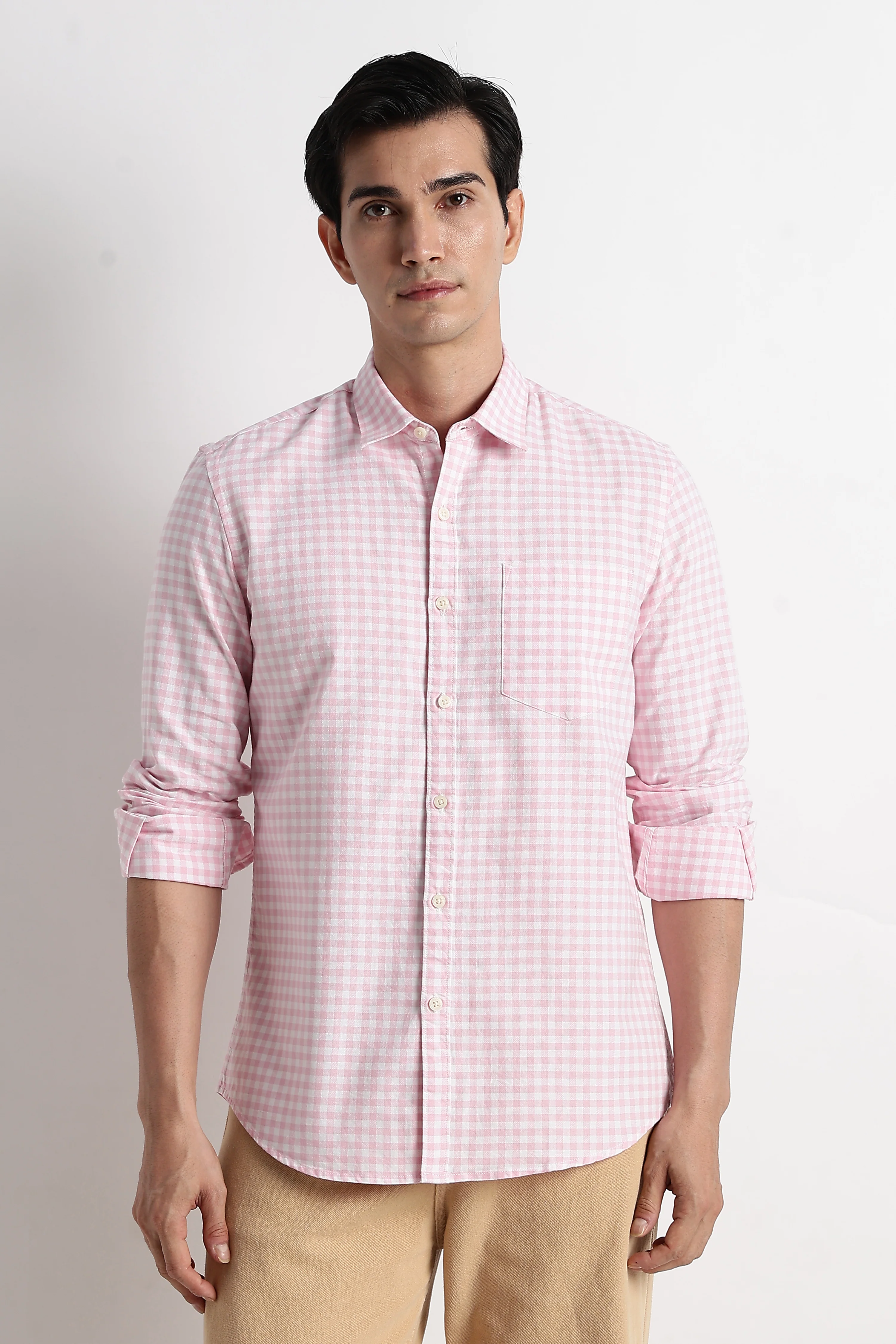 Men Classic Oxford Check Shirt - Image 4