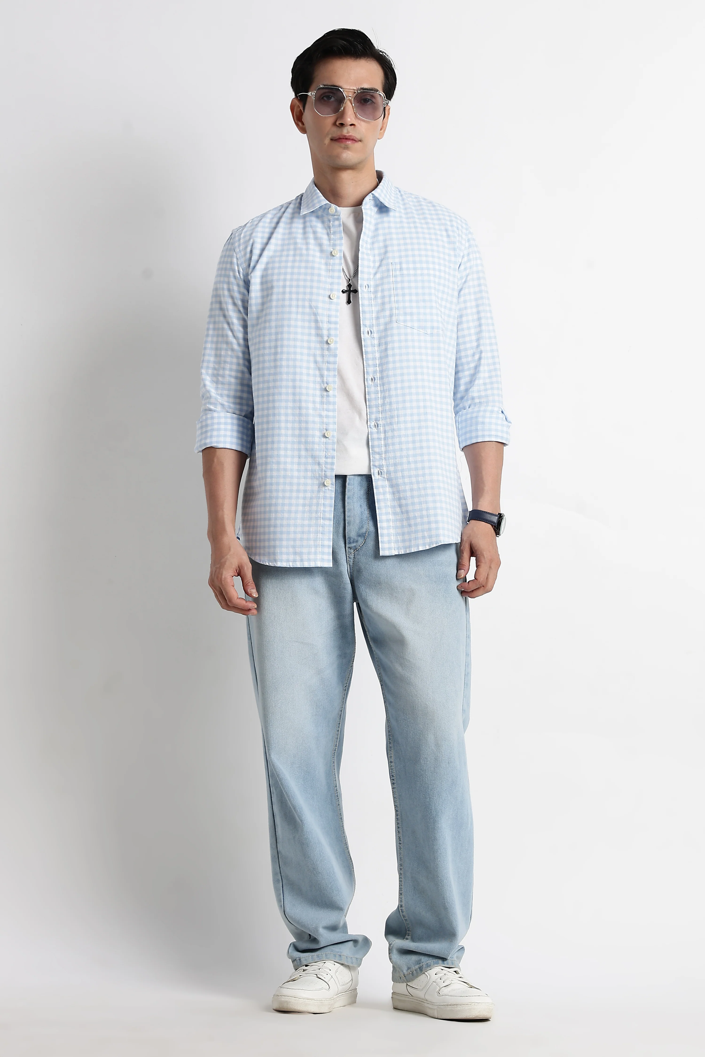 Men Classic Oxford Check Shirt - Image 3