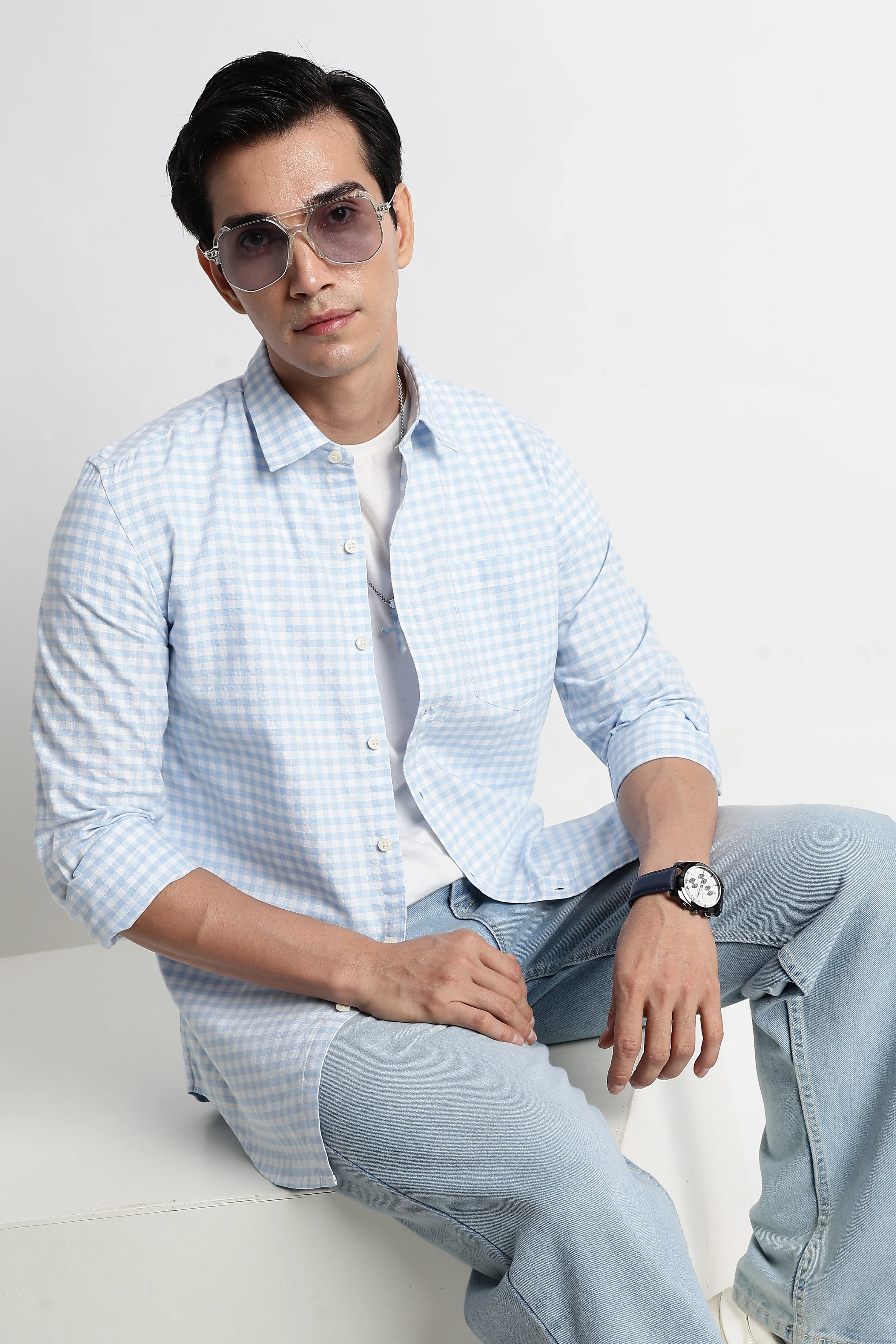 Men Classic Oxford Check Shirt - Image 4