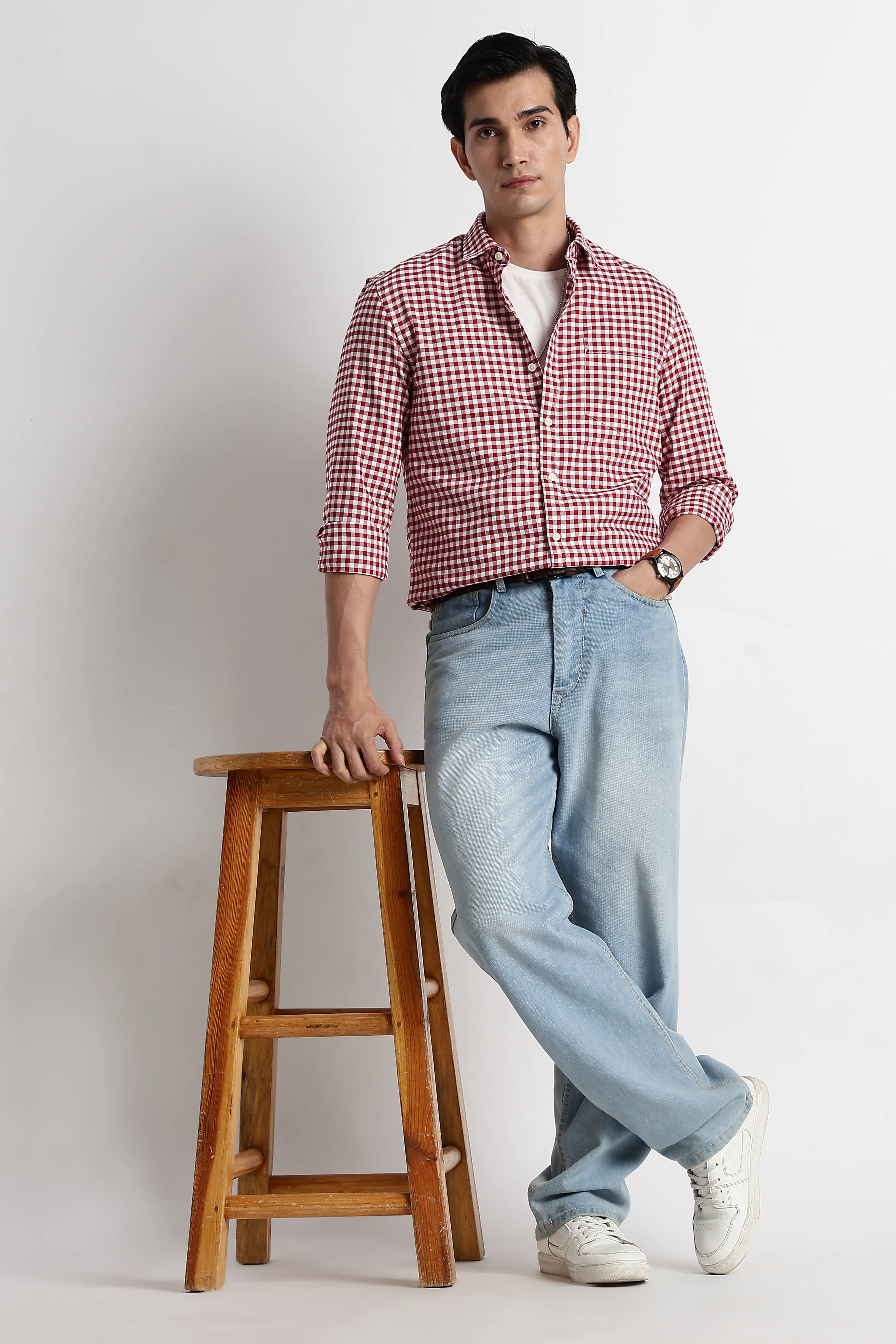 Men Classic Oxford Check Shirt - Image 6