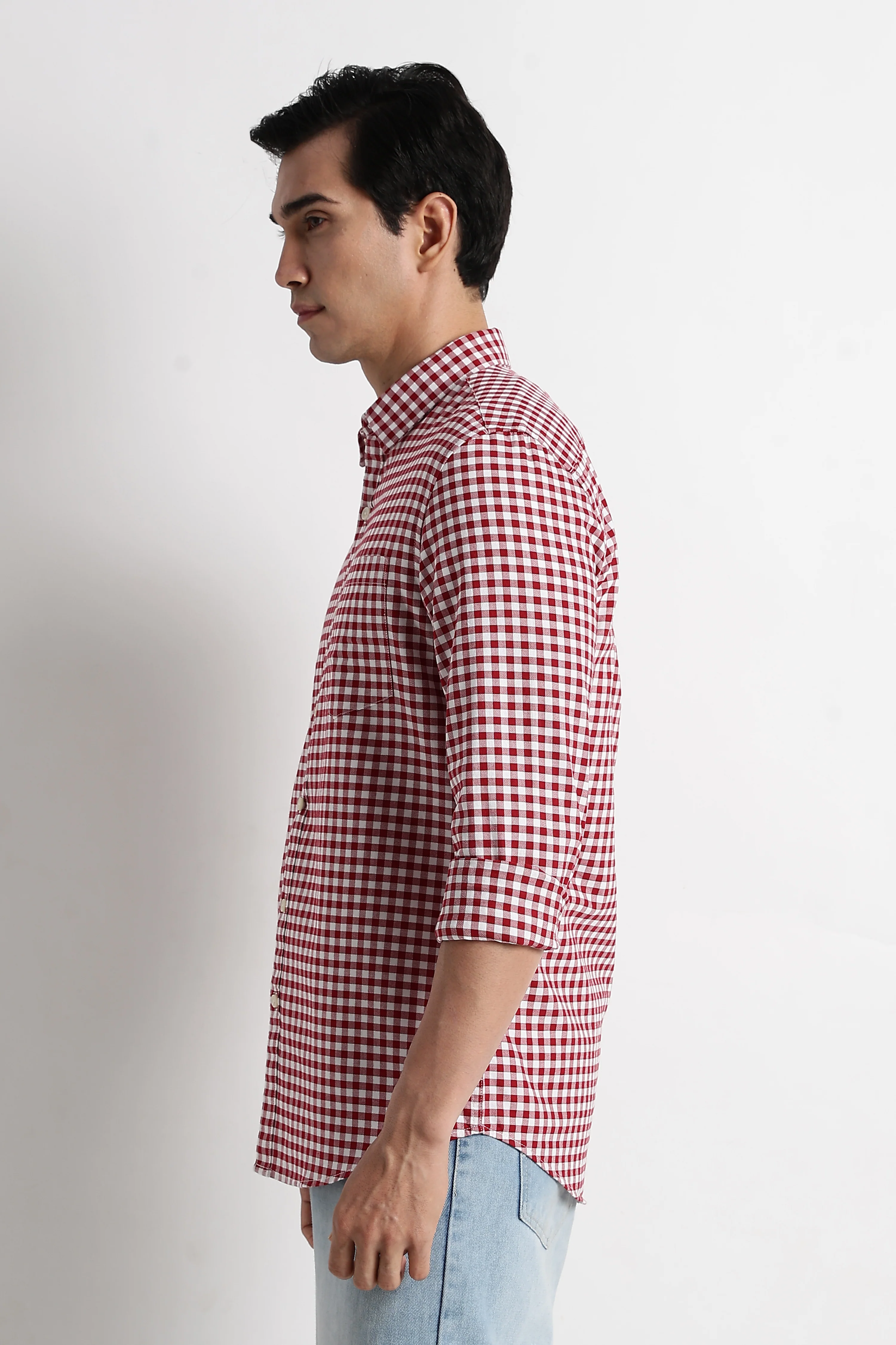 Men Classic Oxford Check Shirt - Image 7