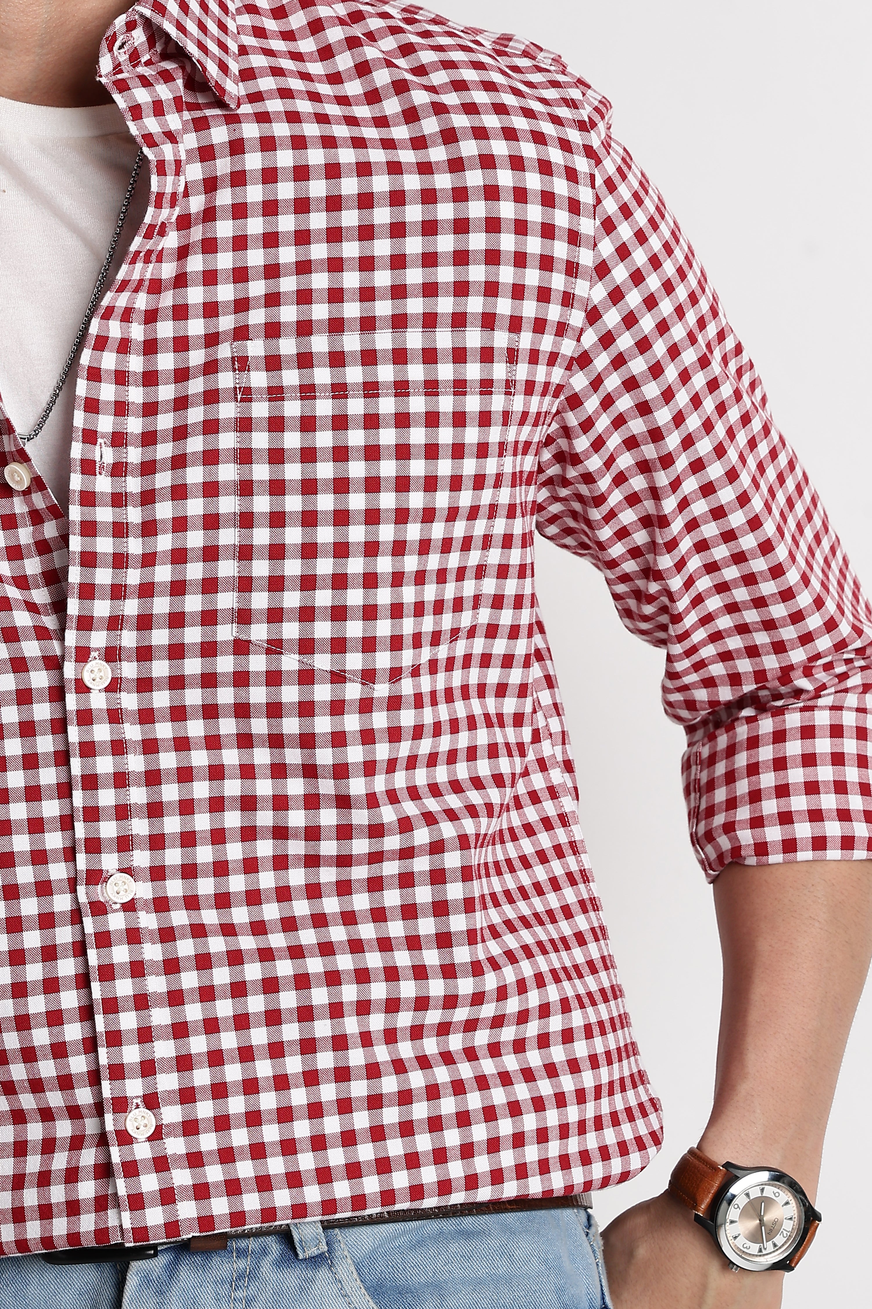Men Classic Oxford Check Shirt - Image 9
