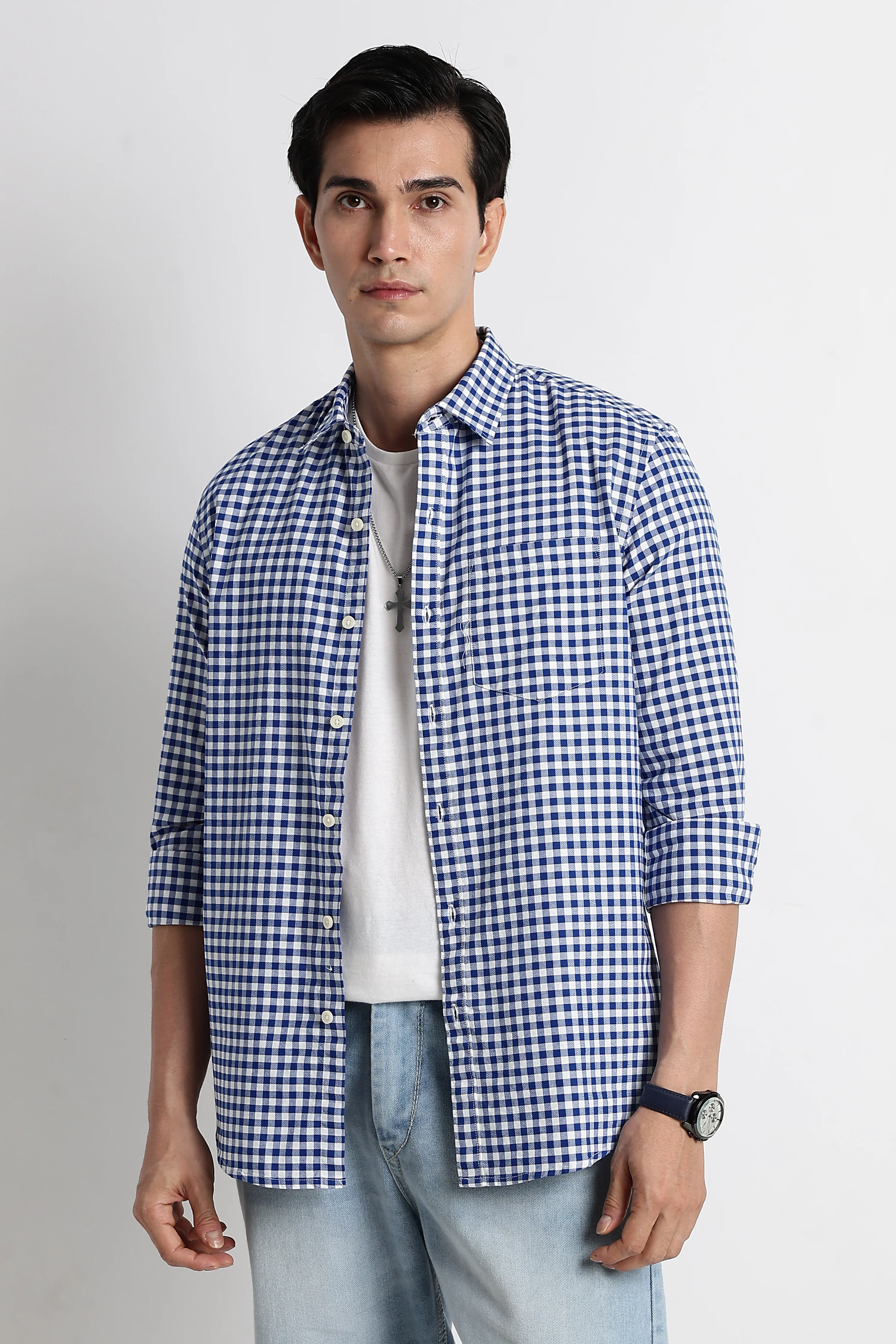Men Classic Oxford Check Shirt - Image 11