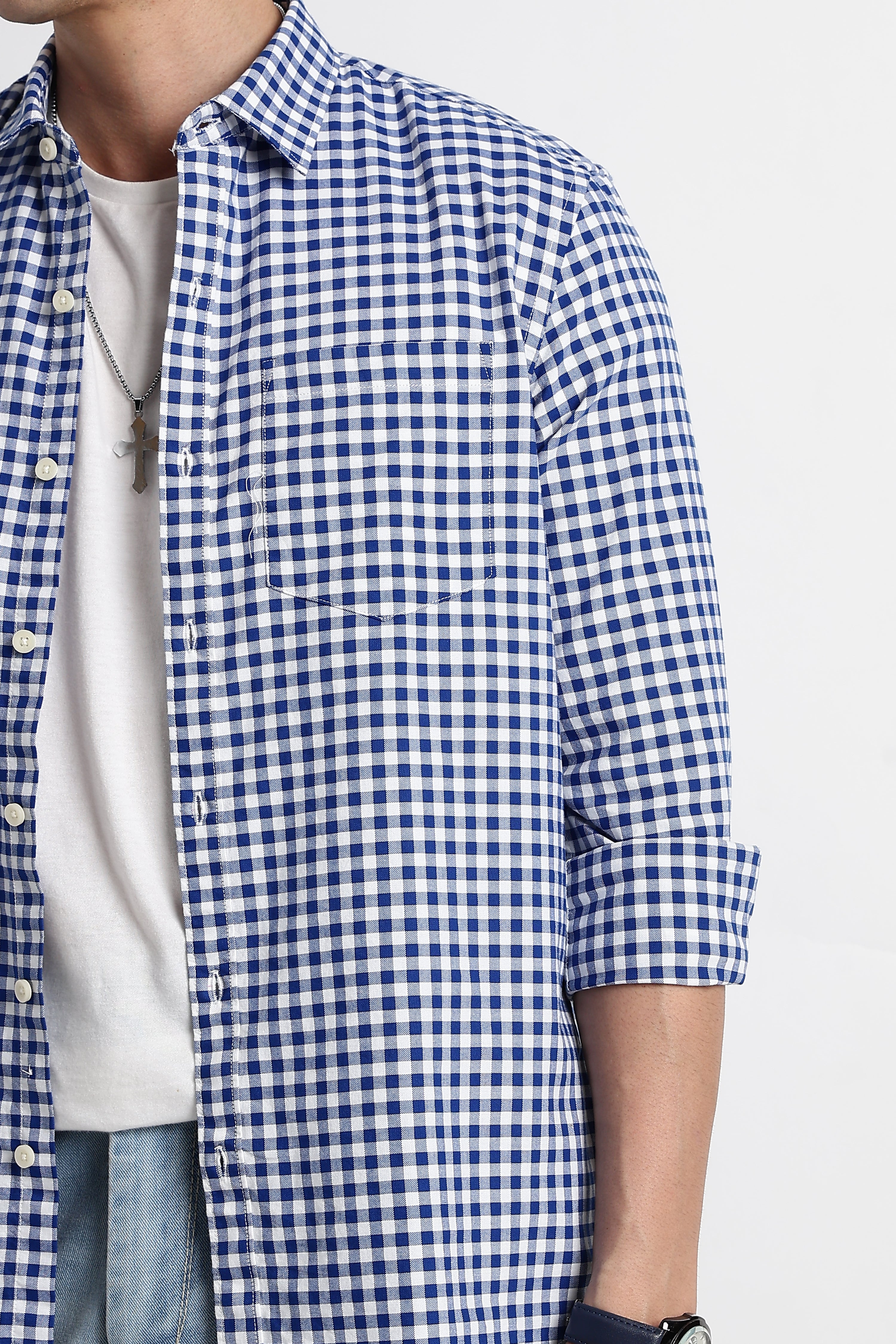 Men Classic Oxford Check Shirt - Image 4