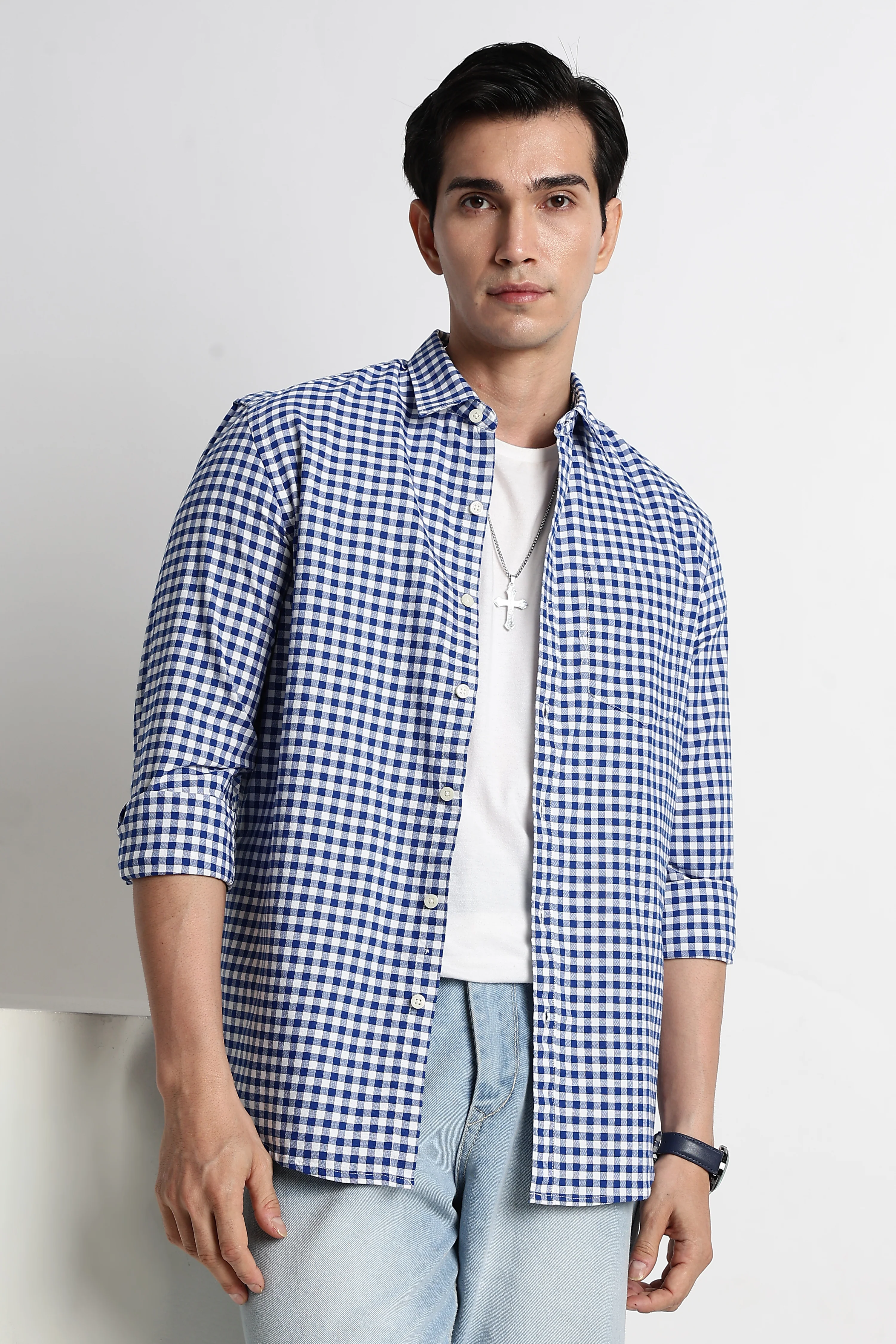 Men Classic Oxford Check Shirt - Image 8