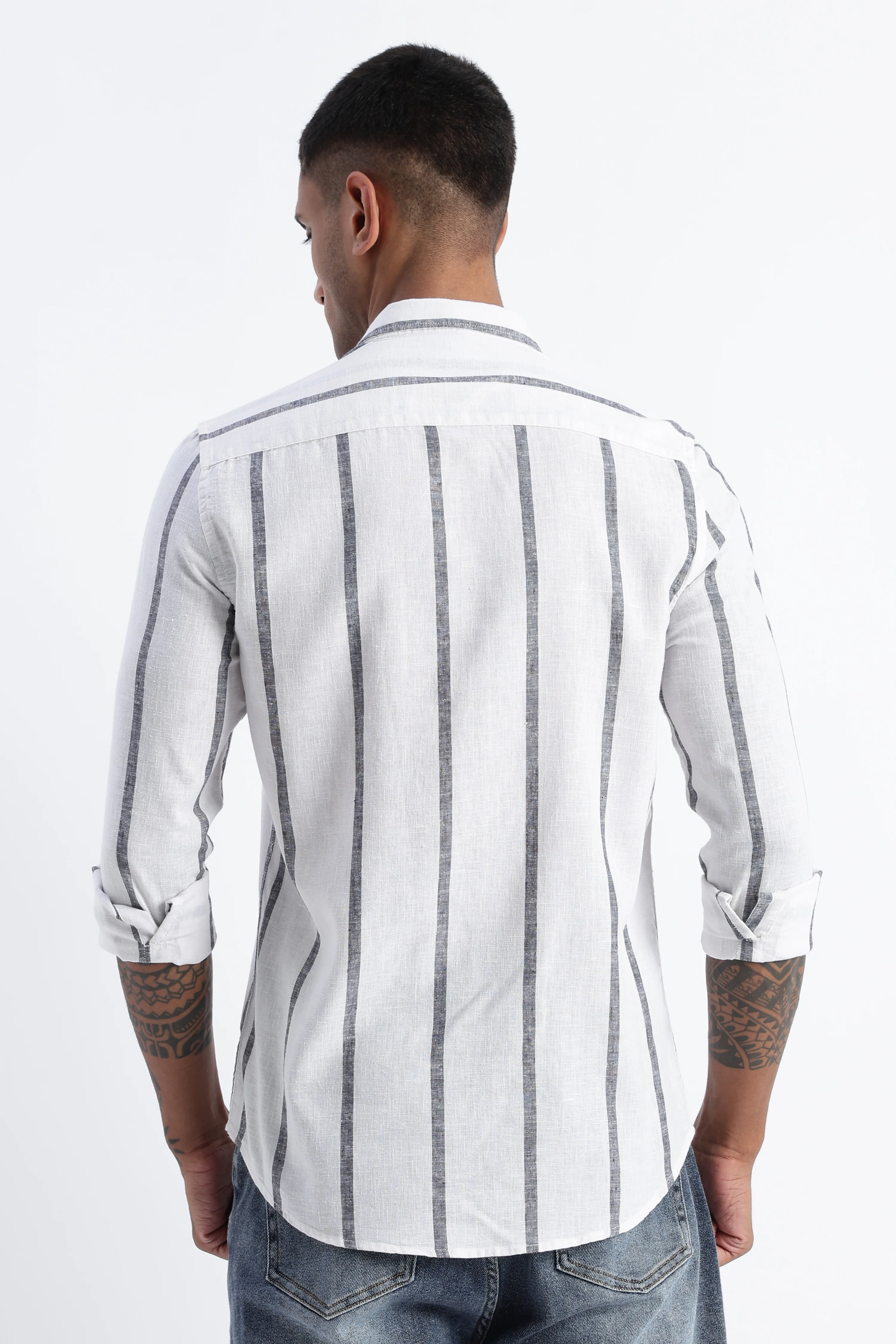 Men Classic Stripe Shirt - Image 4