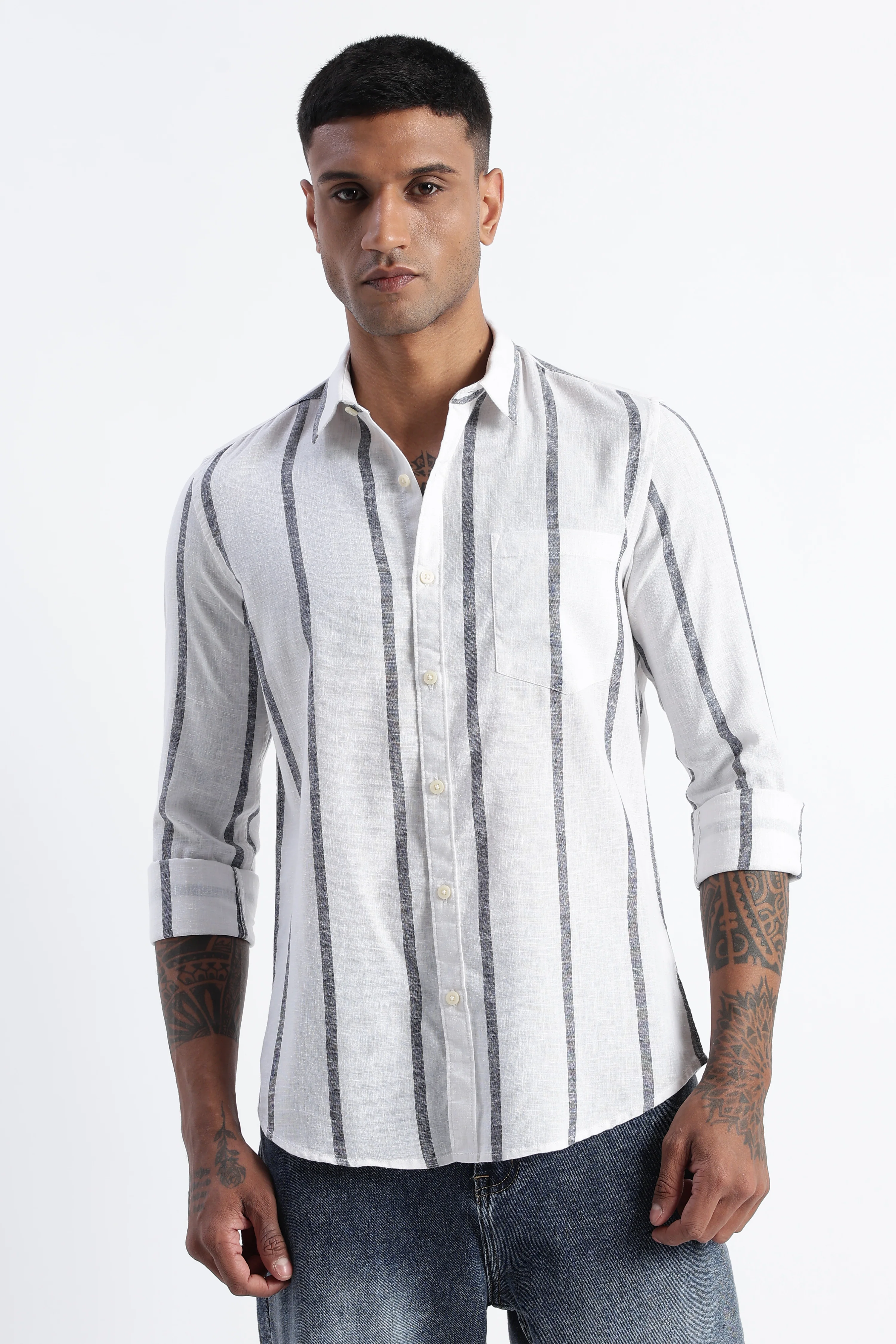 Men Classic Stripe Shirt - Image 6