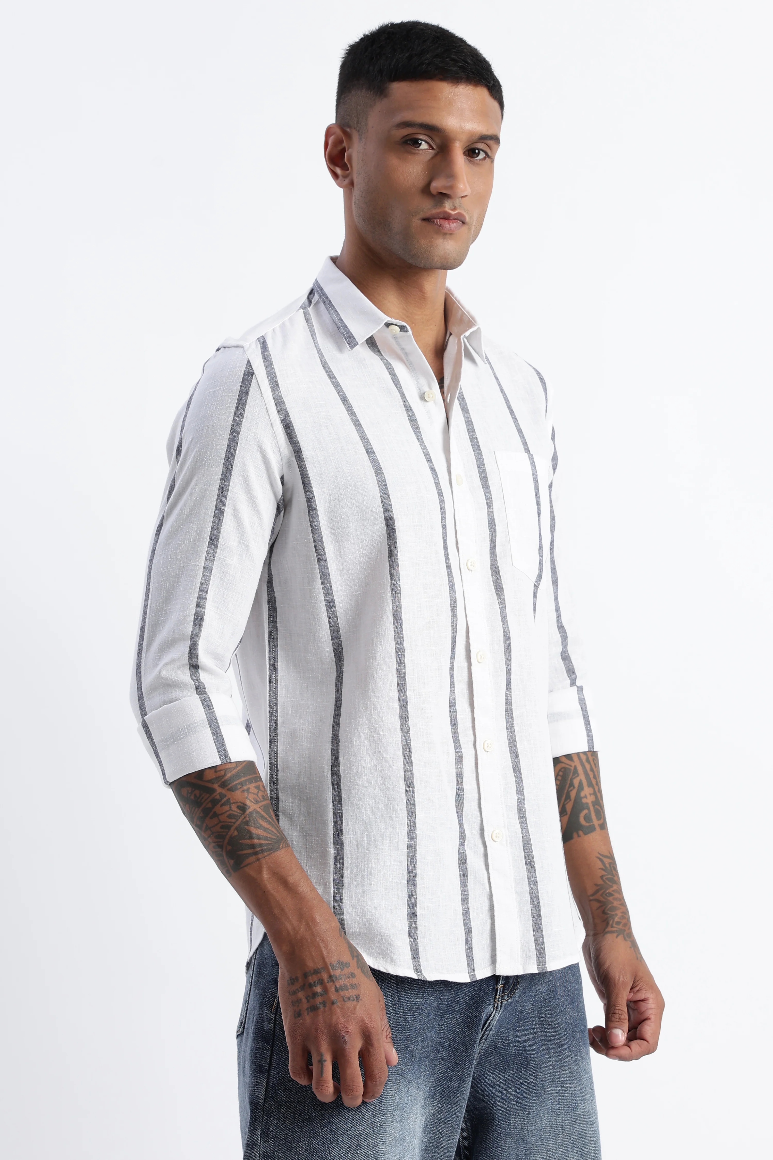 Men Classic Stripe Shirt - Image 7