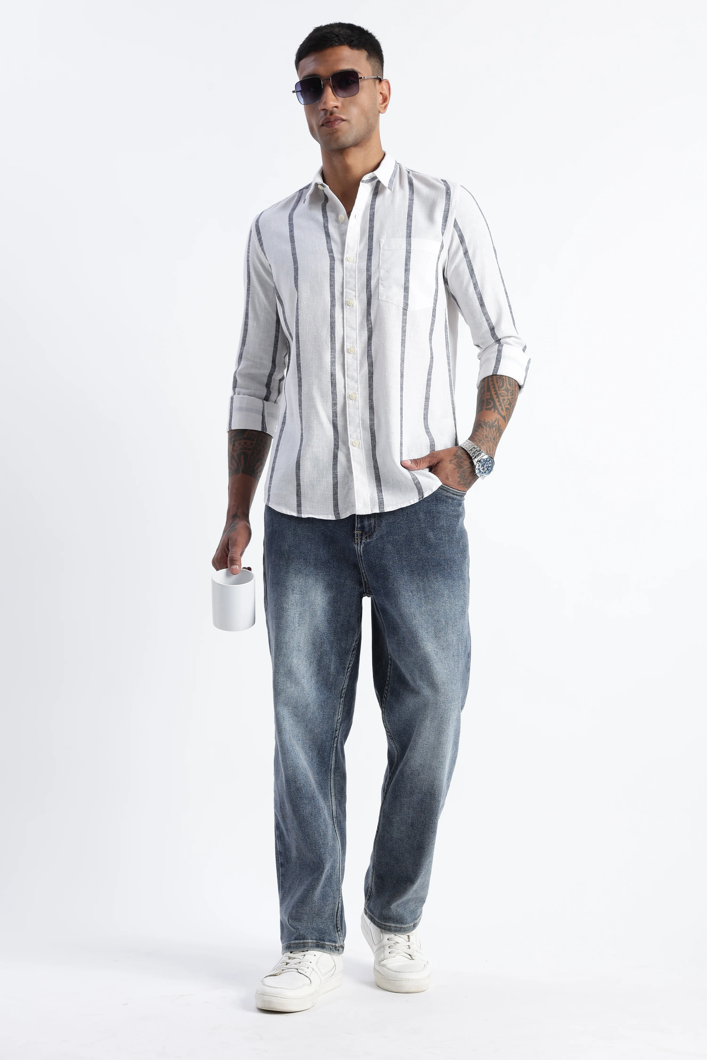 Men Classic Stripe Shirt - Image 8