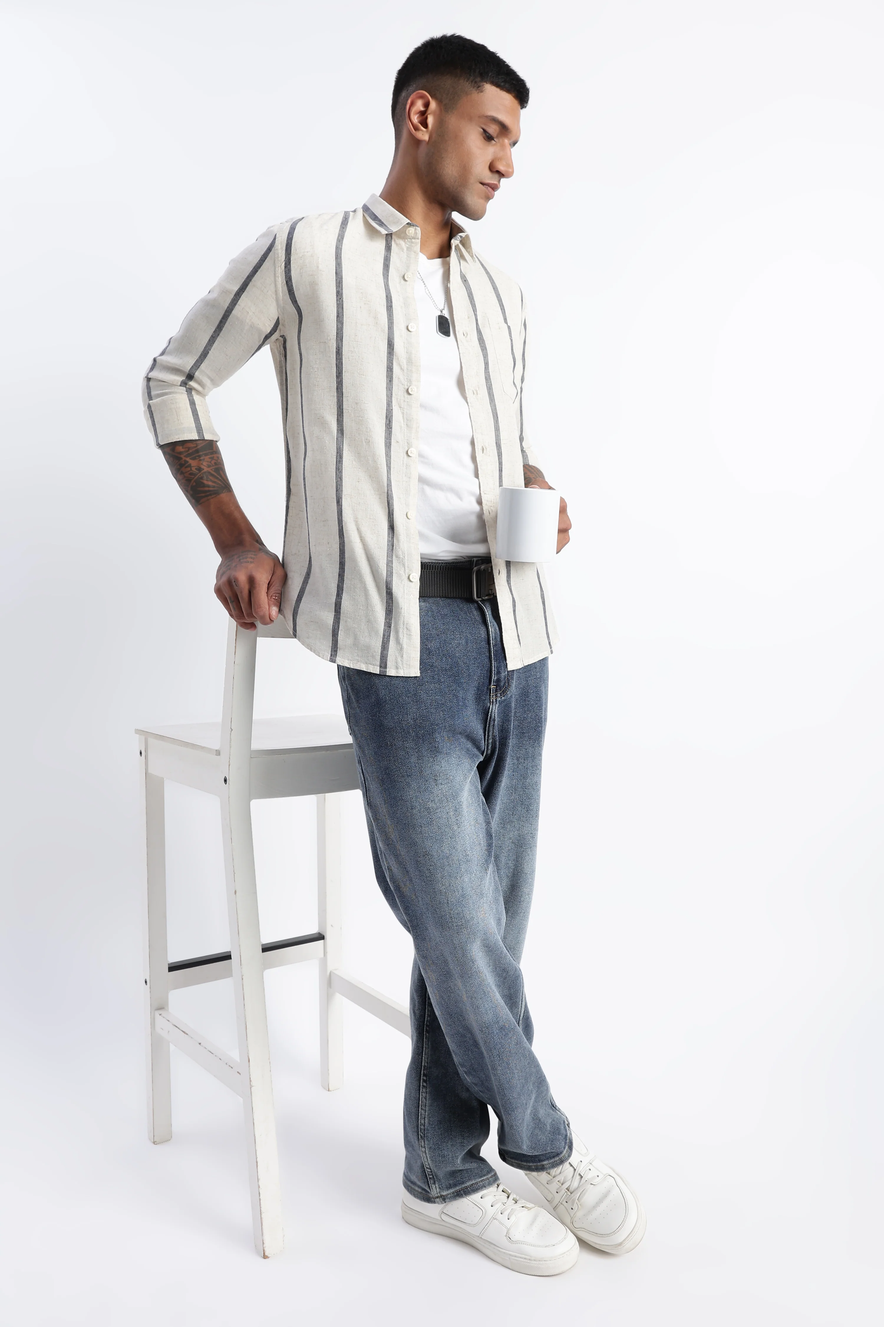 Men Classic Stripe Shirt - Image 2