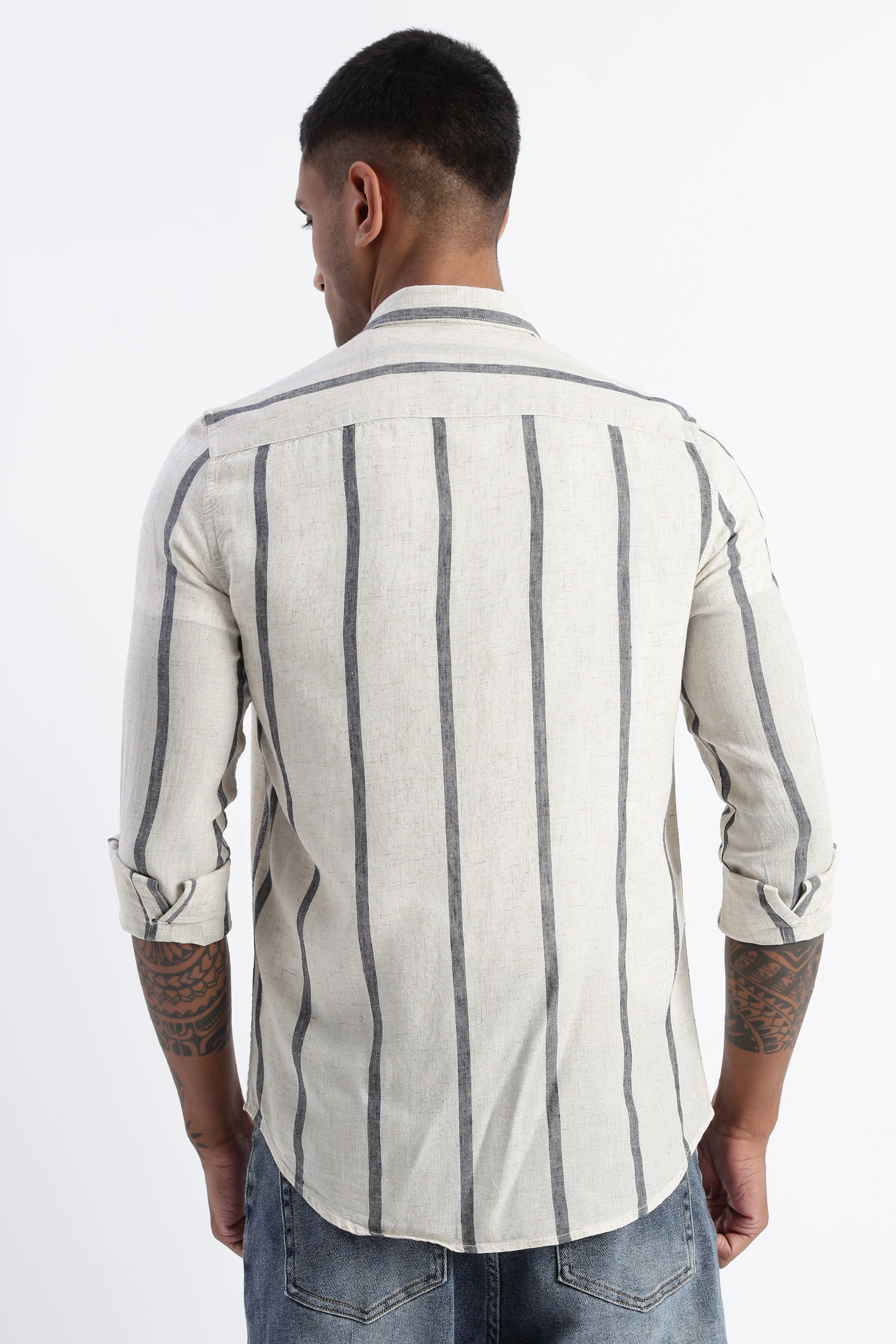 Men Classic Stripe Shirt - Image 3