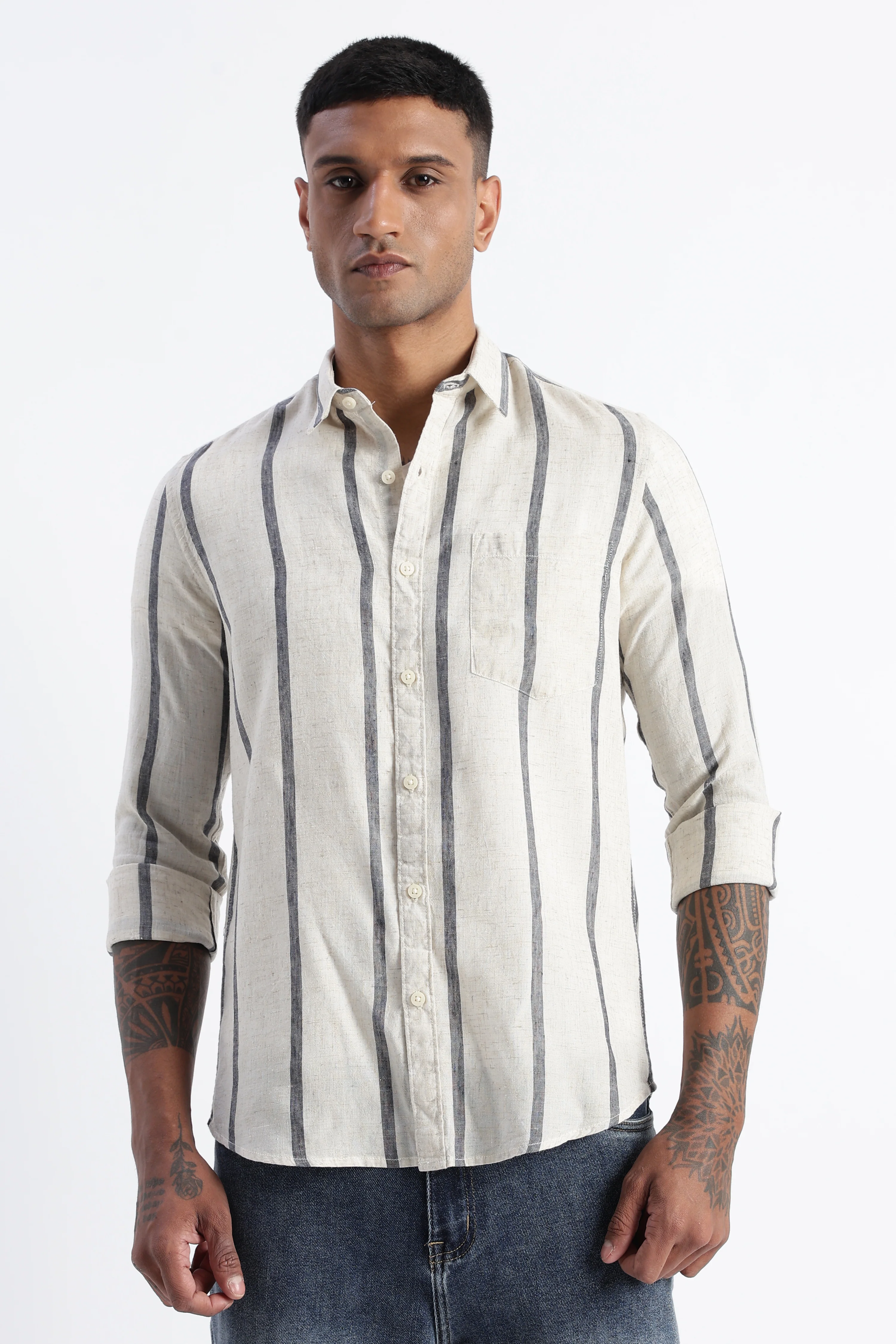 Men Classic Stripe Shirt - Image 5