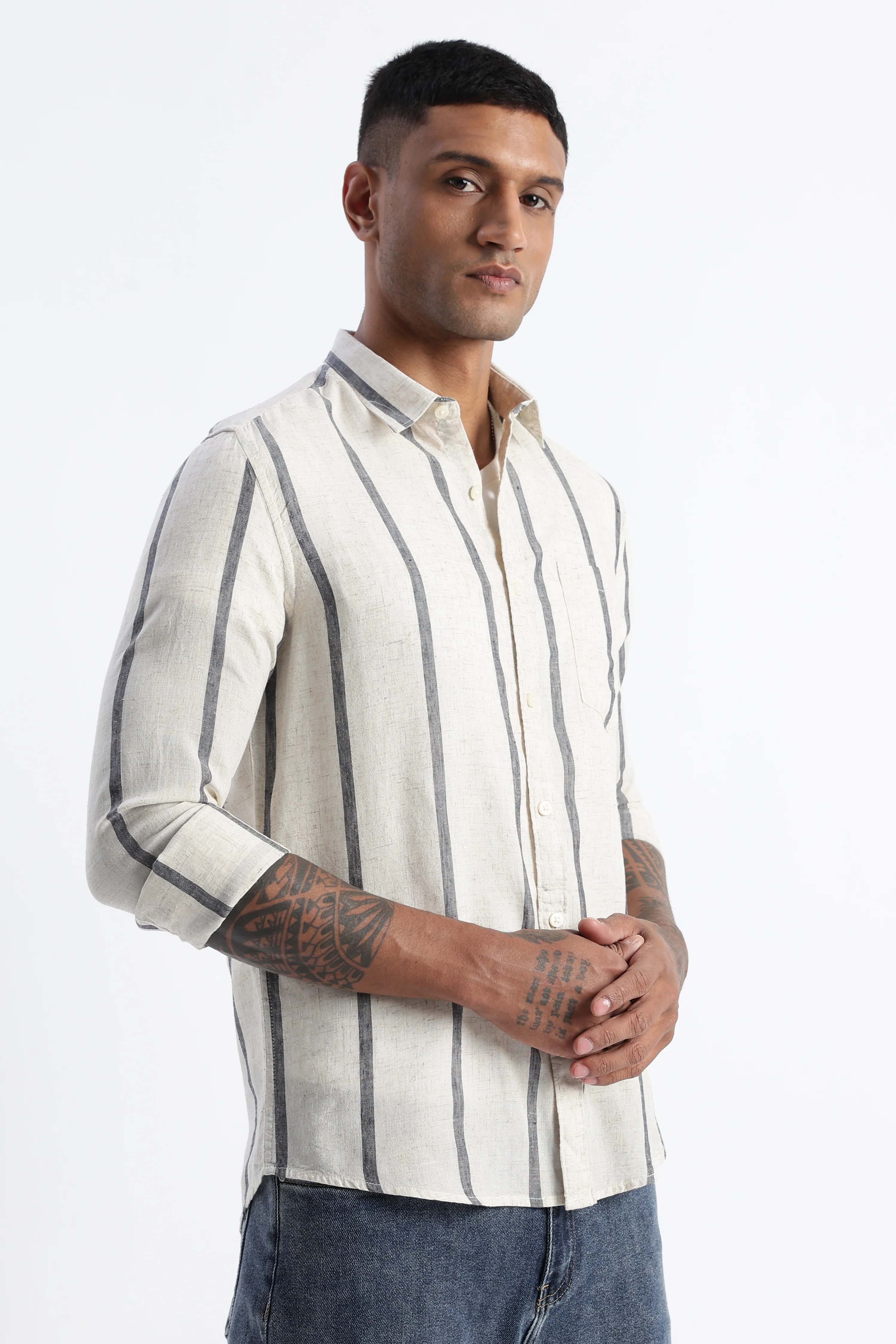 Men Classic Stripe Shirt - Image 7