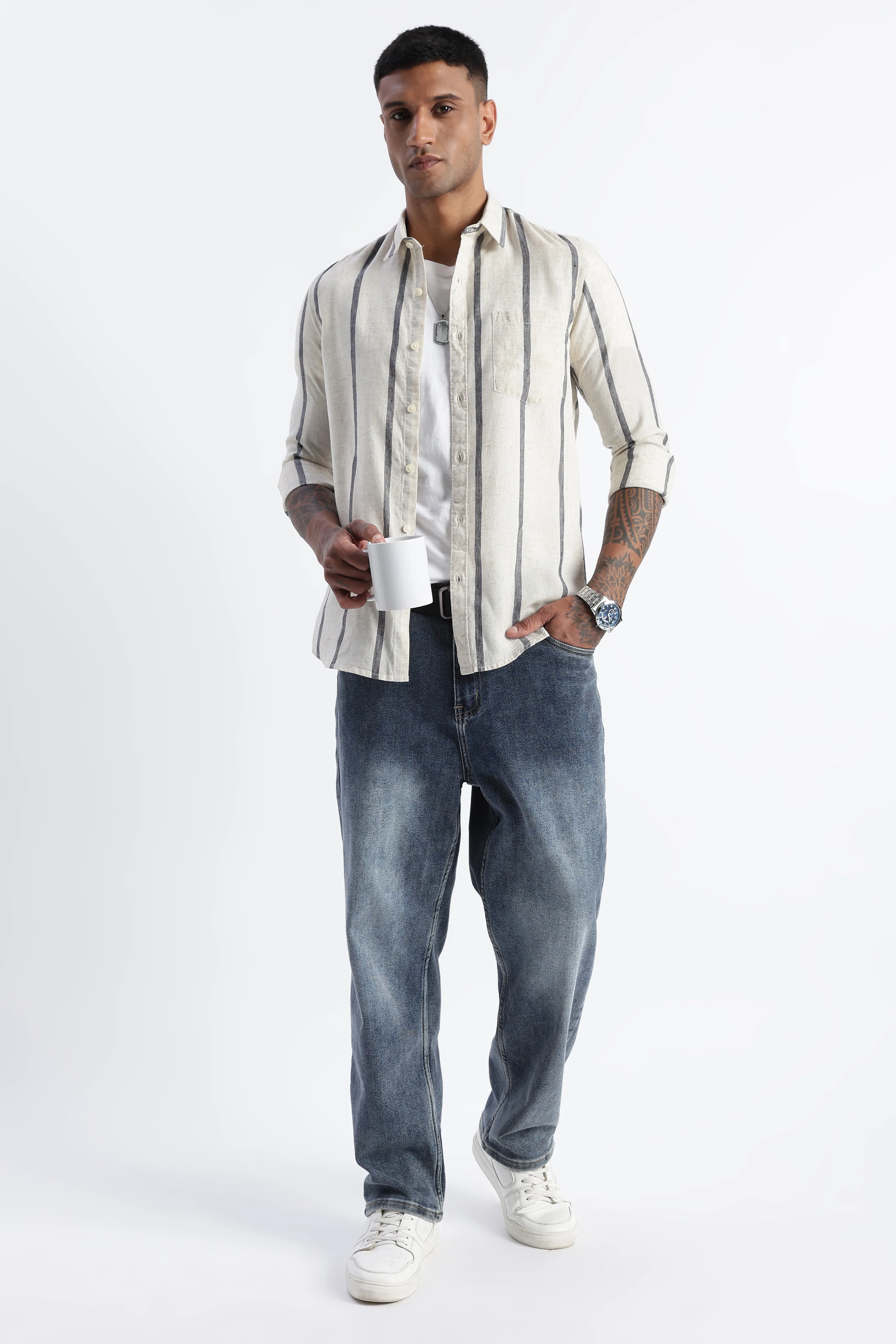 Men Classic Stripe Shirt - Image 8