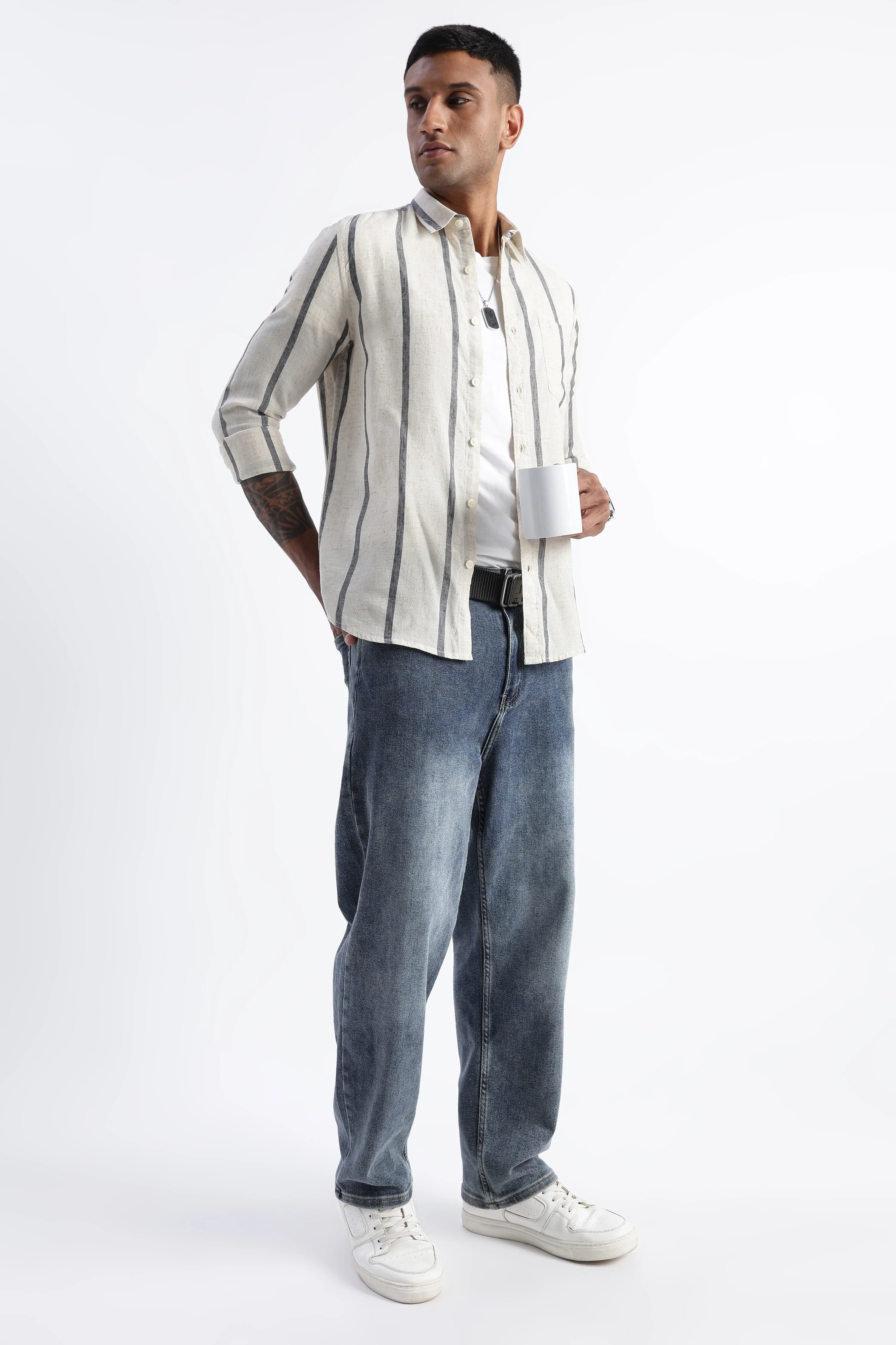 Men Classic Stripe Shirt - Image 9