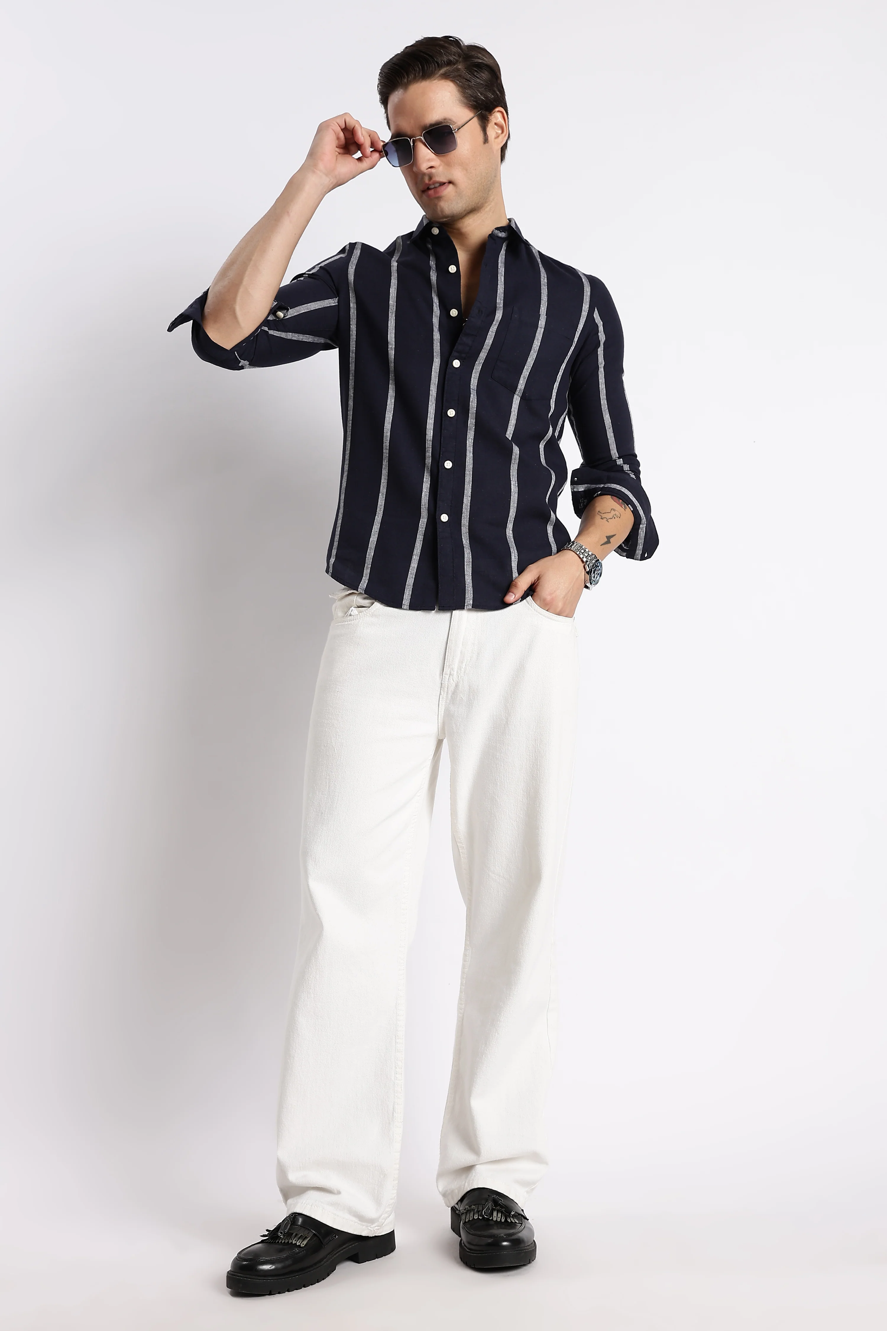 Men Classic Stripe Shirt - Image 10