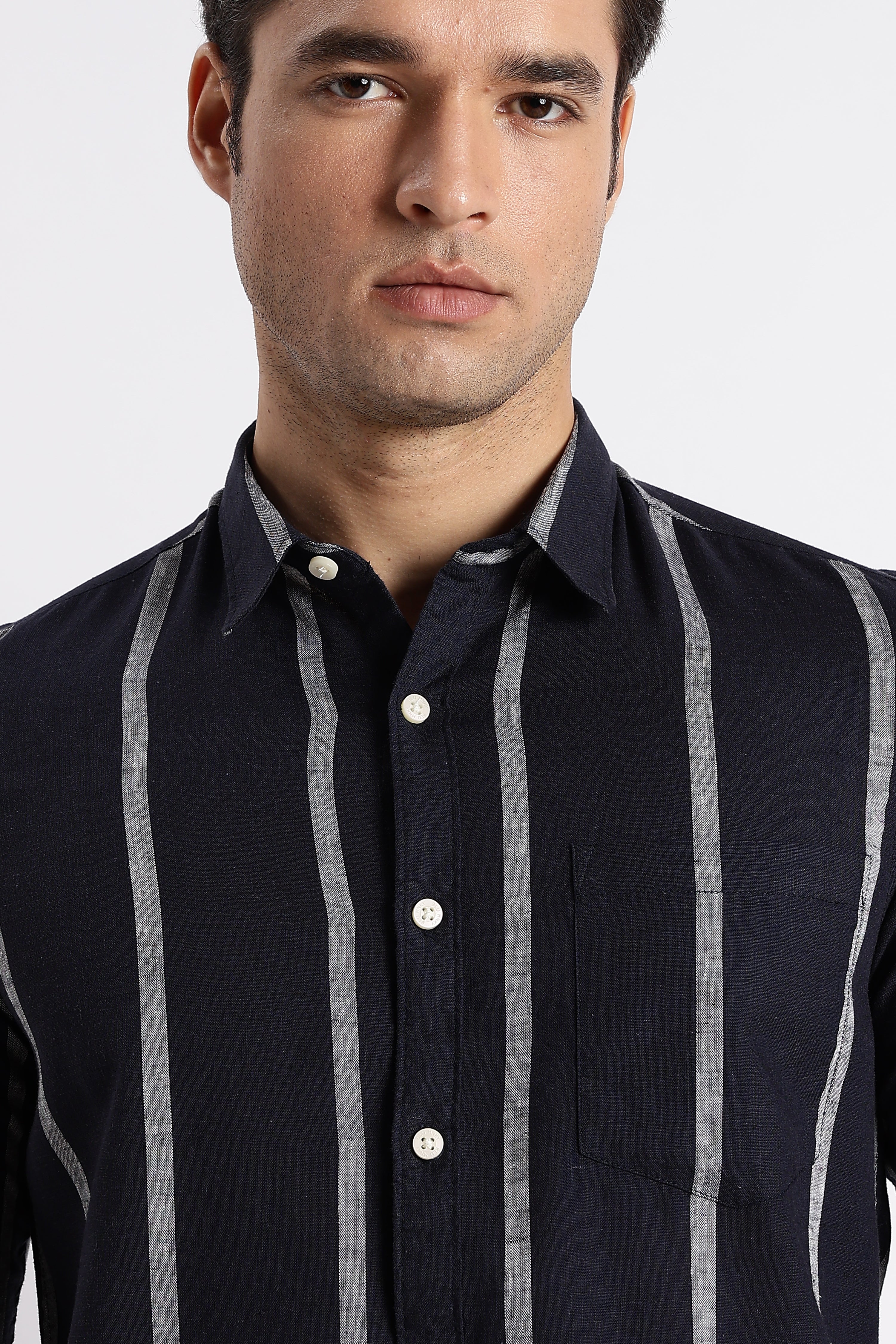 Men Classic Stripe Shirt - Image 4