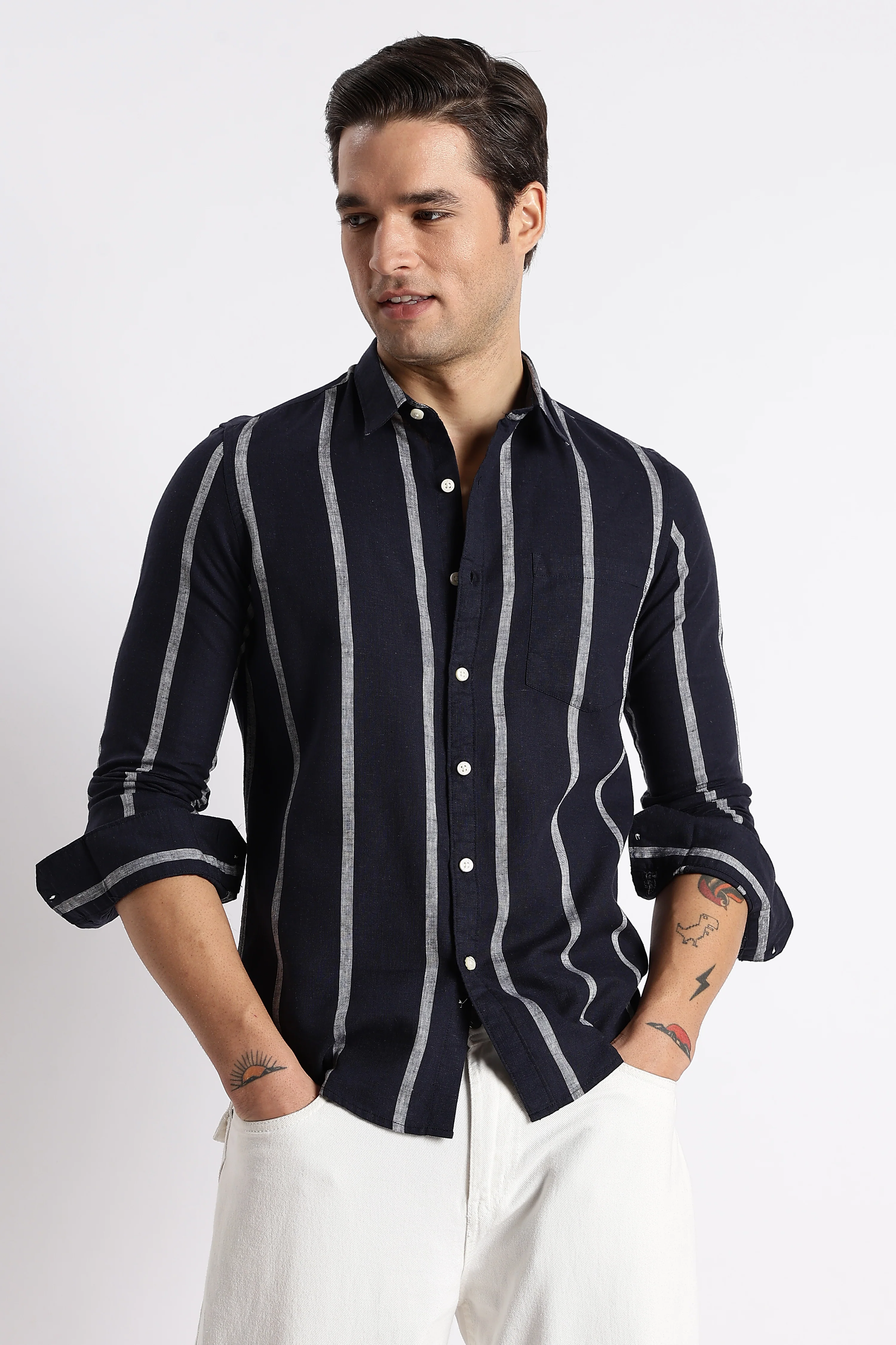 Men Classic Stripe Shirt - Image 5