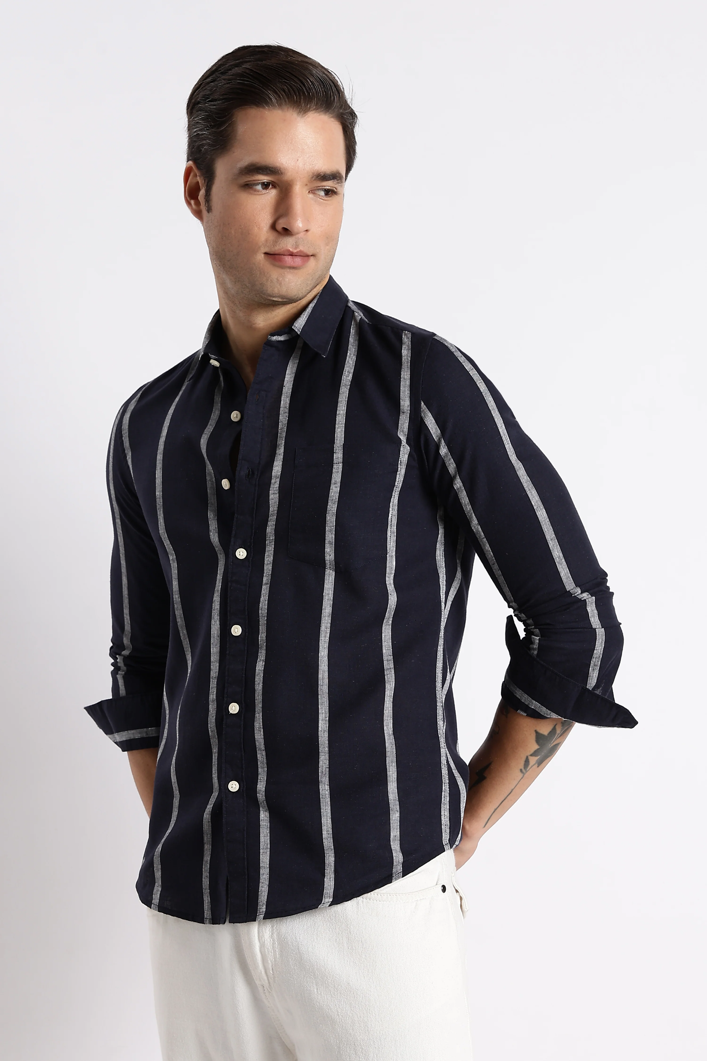 Men Classic Stripe Shirt - Image 6