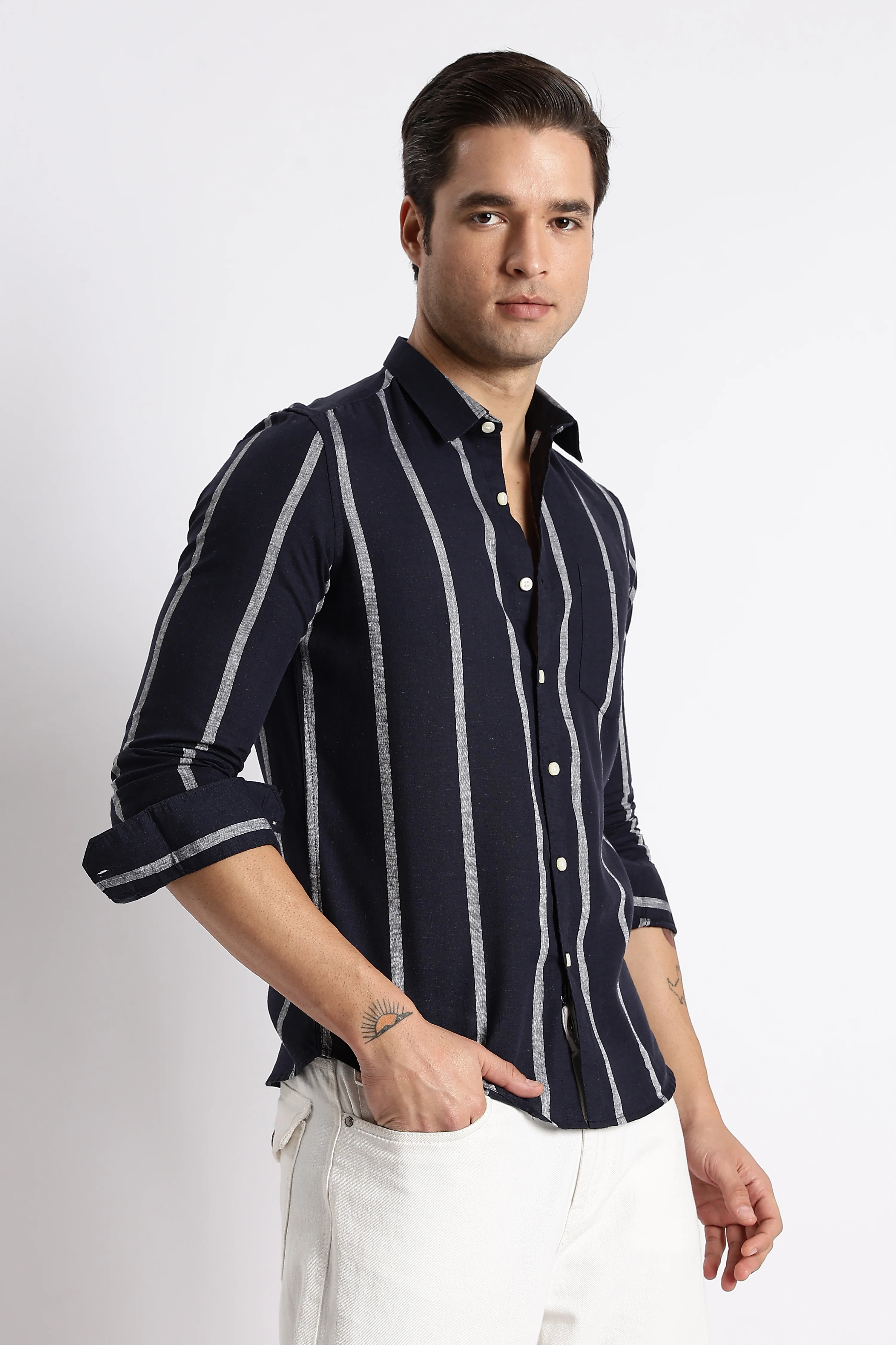 Men Classic Stripe Shirt - Image 7
