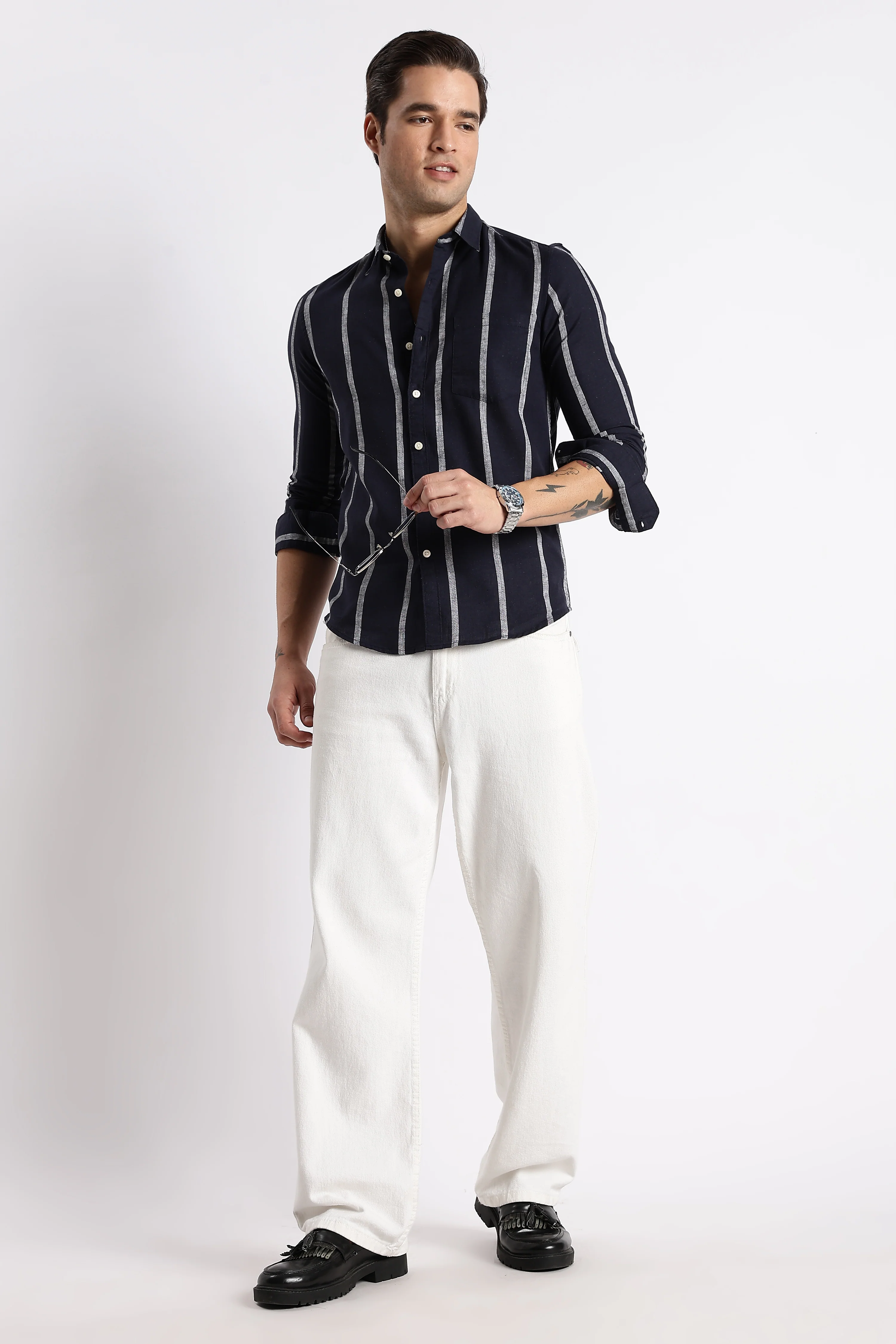 Men Classic Stripe Shirt - Image 8