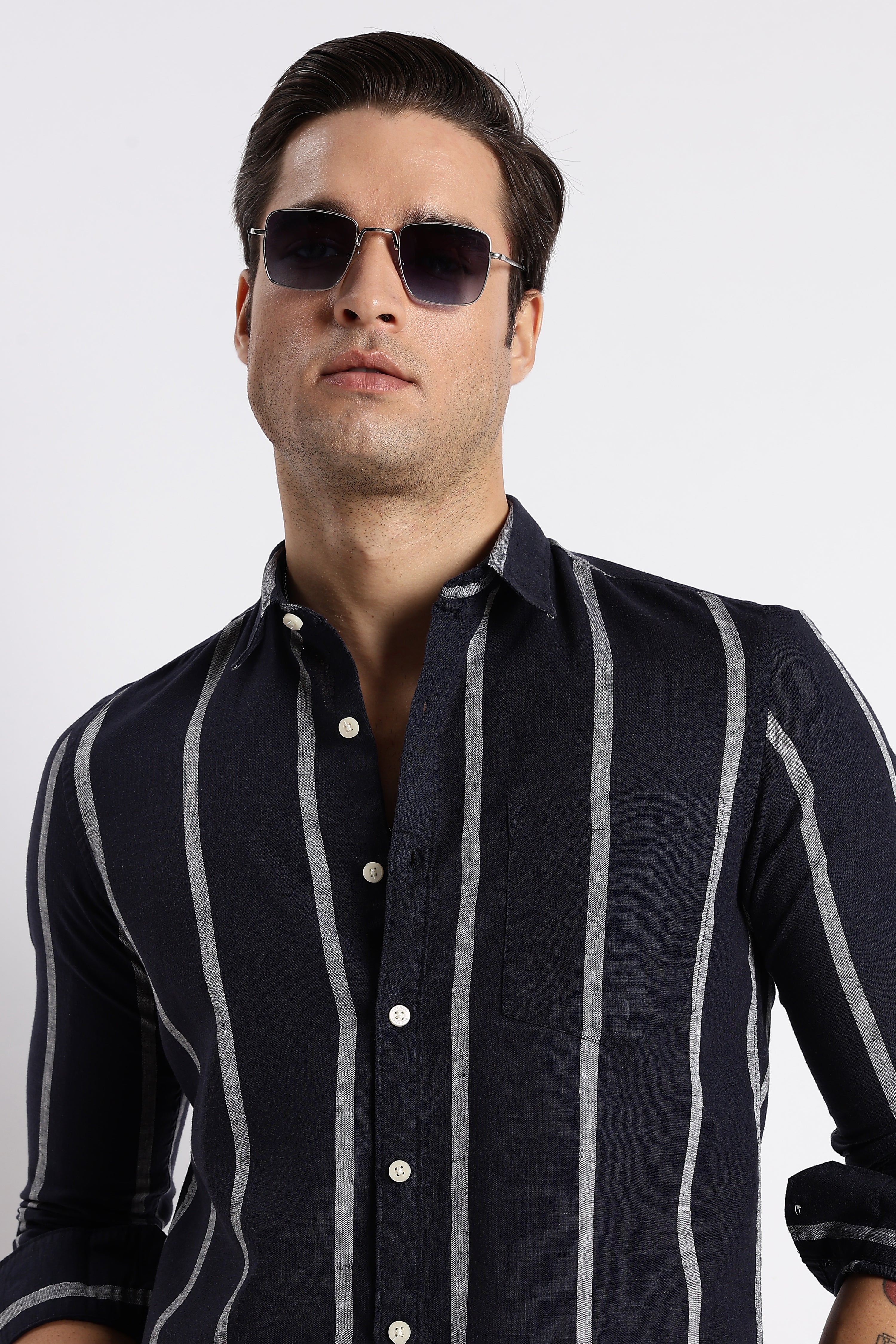 Men Classic Stripe Shirt - Image 9
