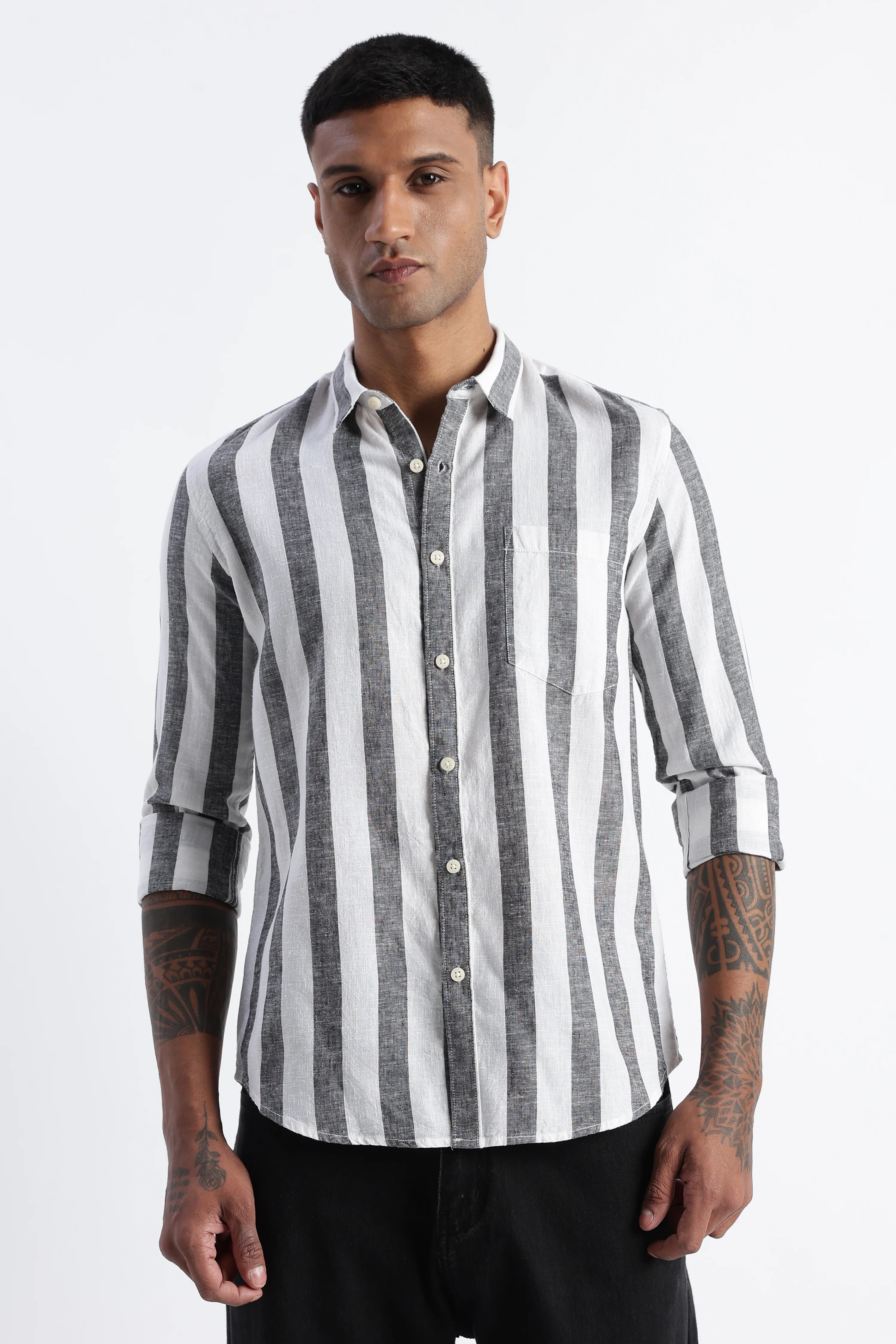 Men Classic Stripe Shirt - Image 4