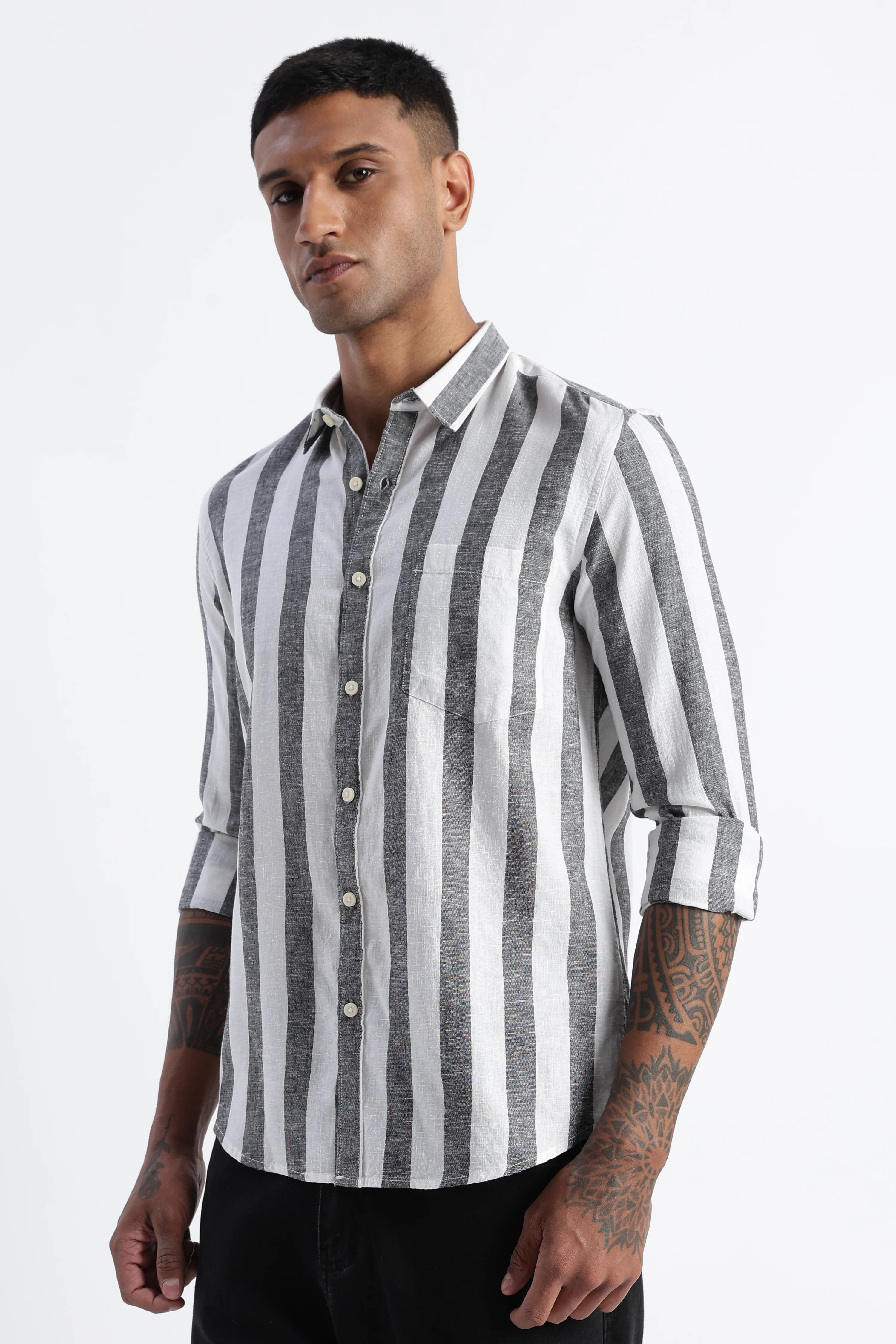 Men Classic Stripe Shirt - Image 5
