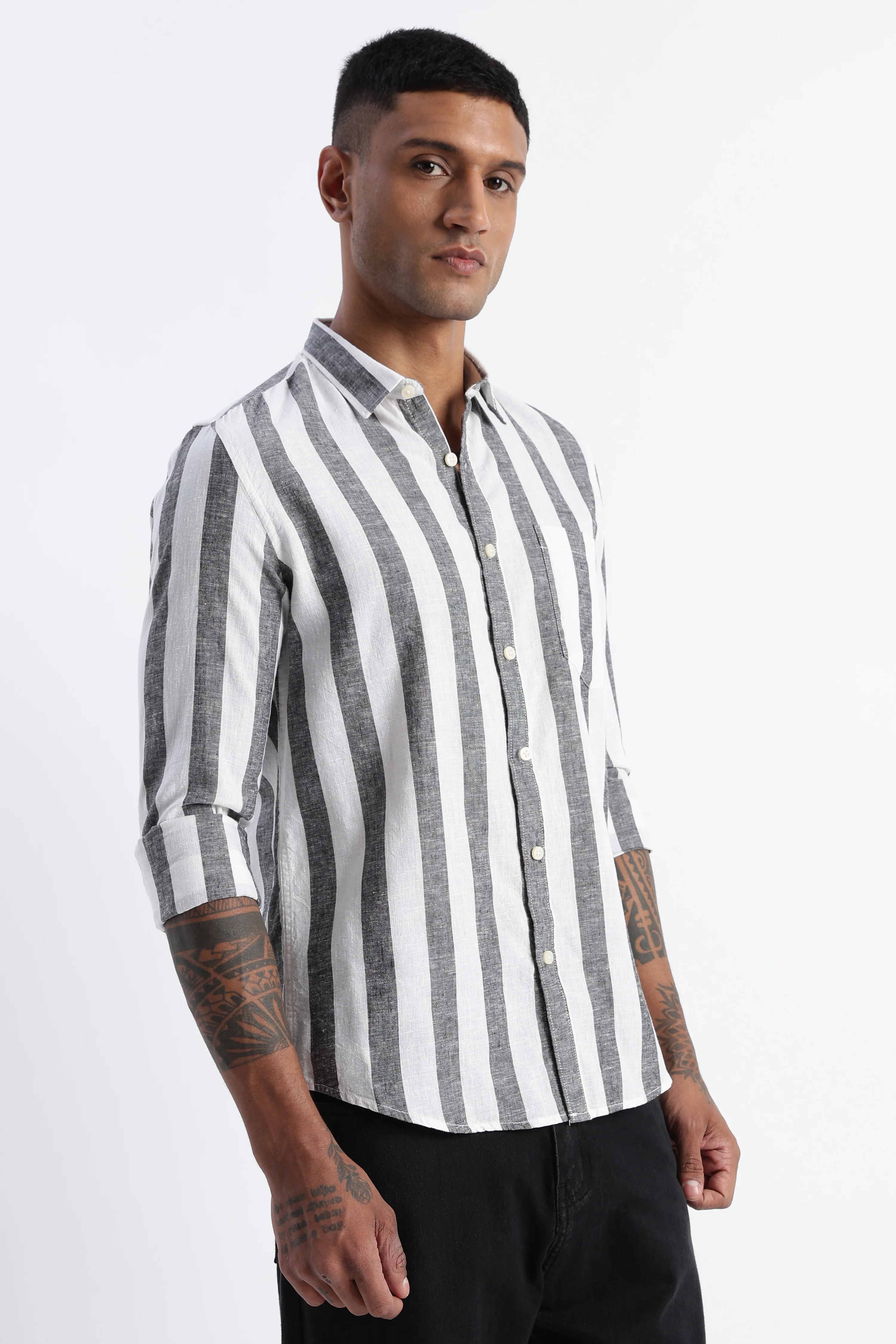 Men Classic Stripe Shirt - Image 6