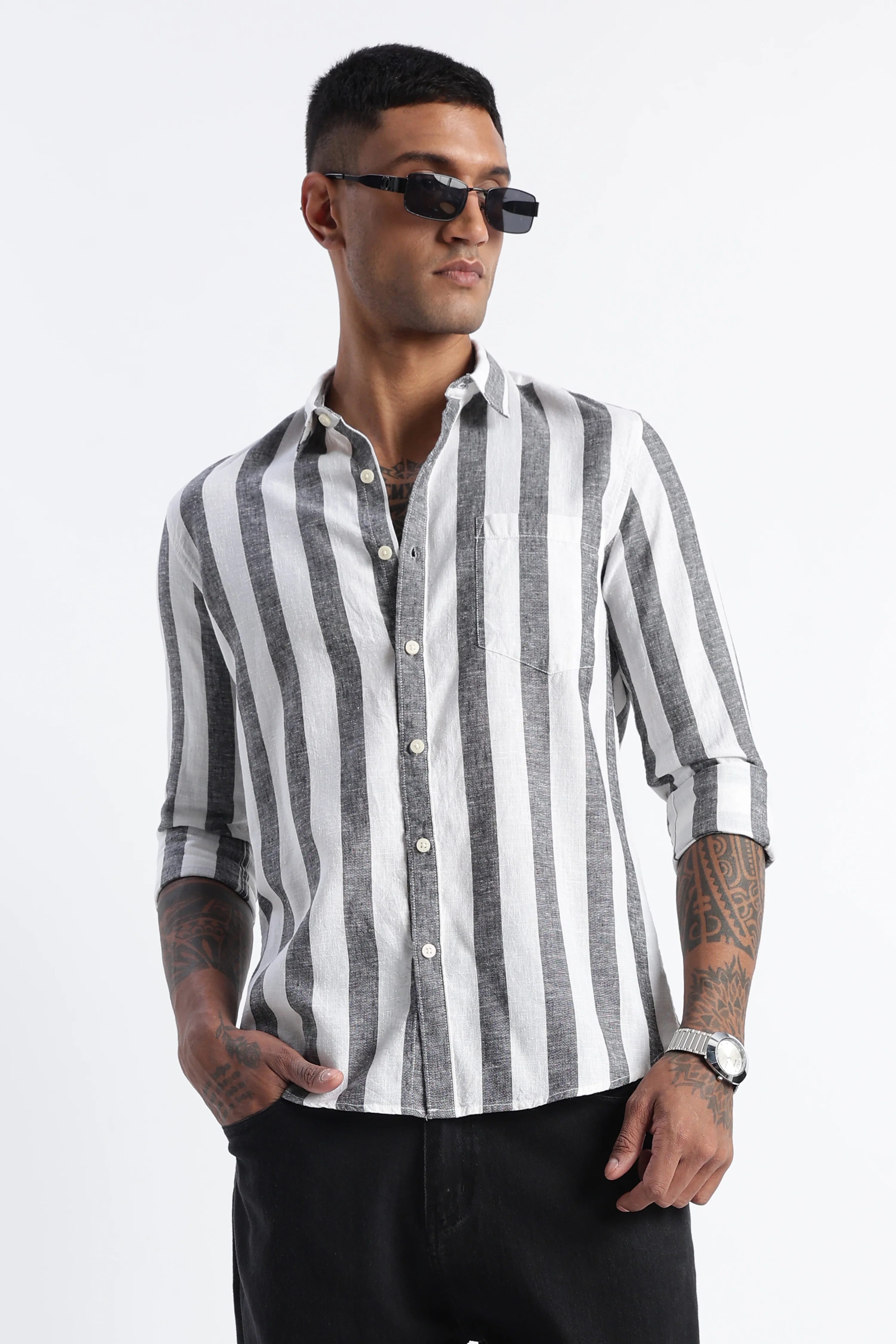 Men Classic Stripe Shirt - Image 7
