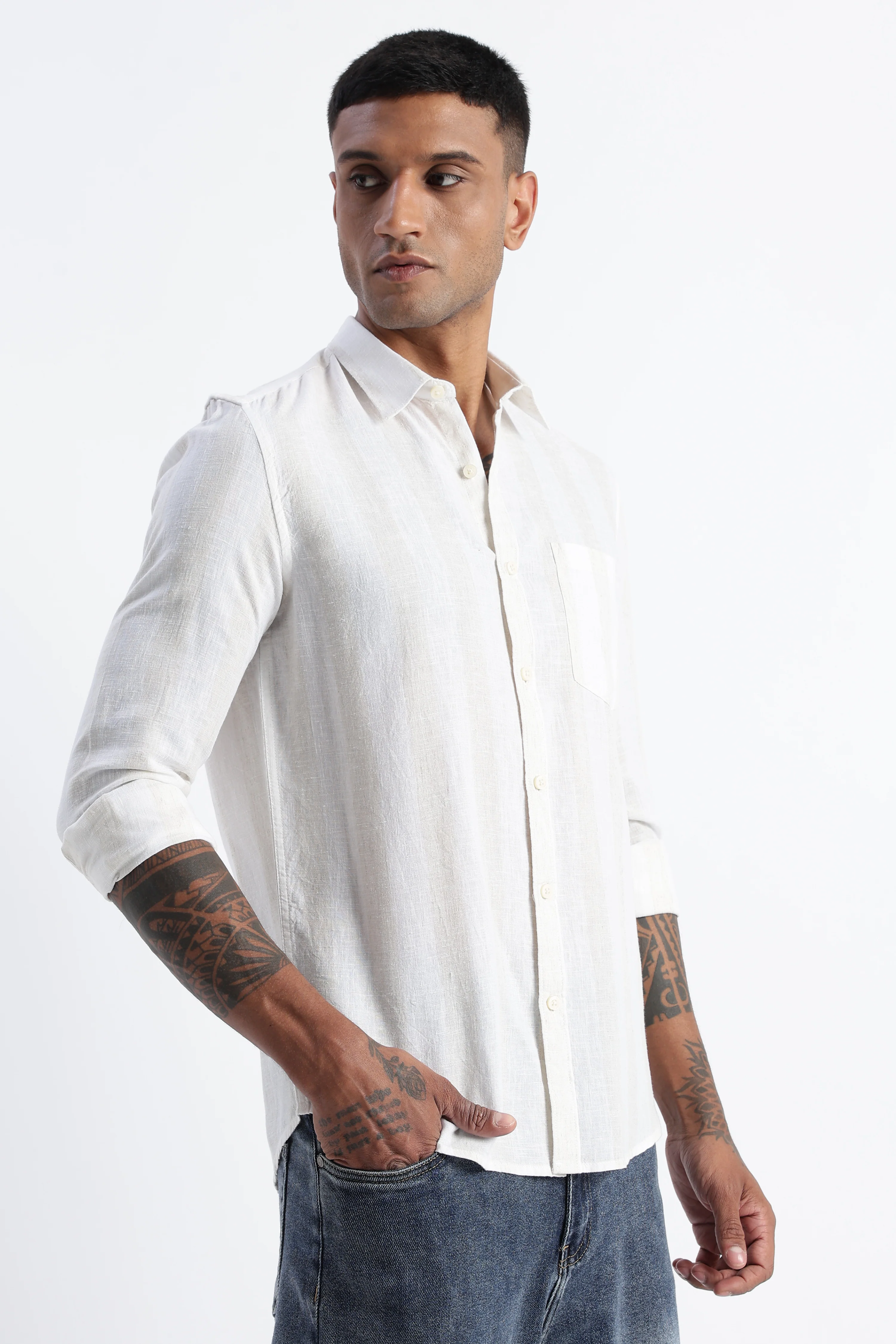 Men Classic Stripe Shirt - Image 2