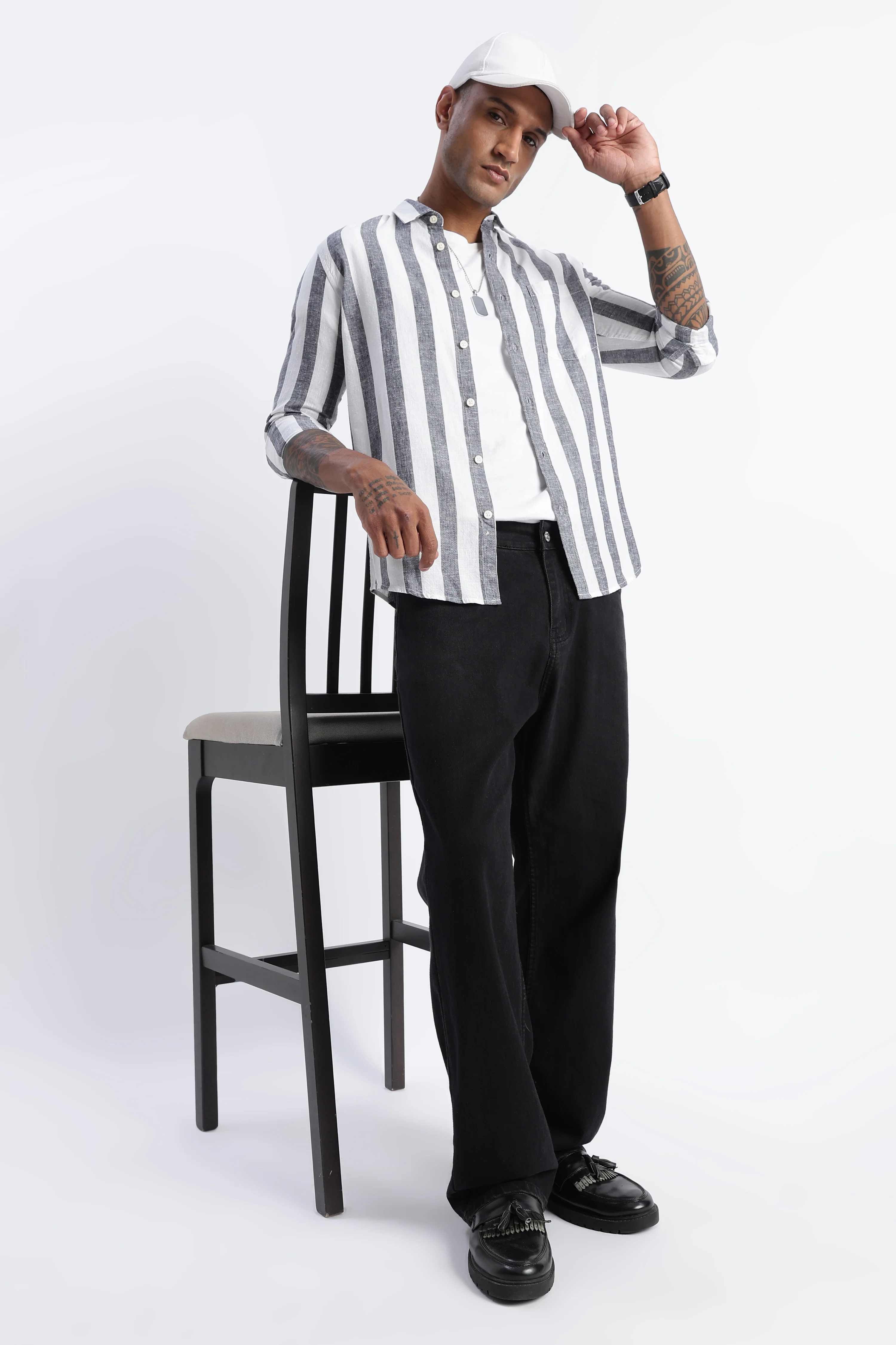 Men Classic Stripe Shirt - Image 2