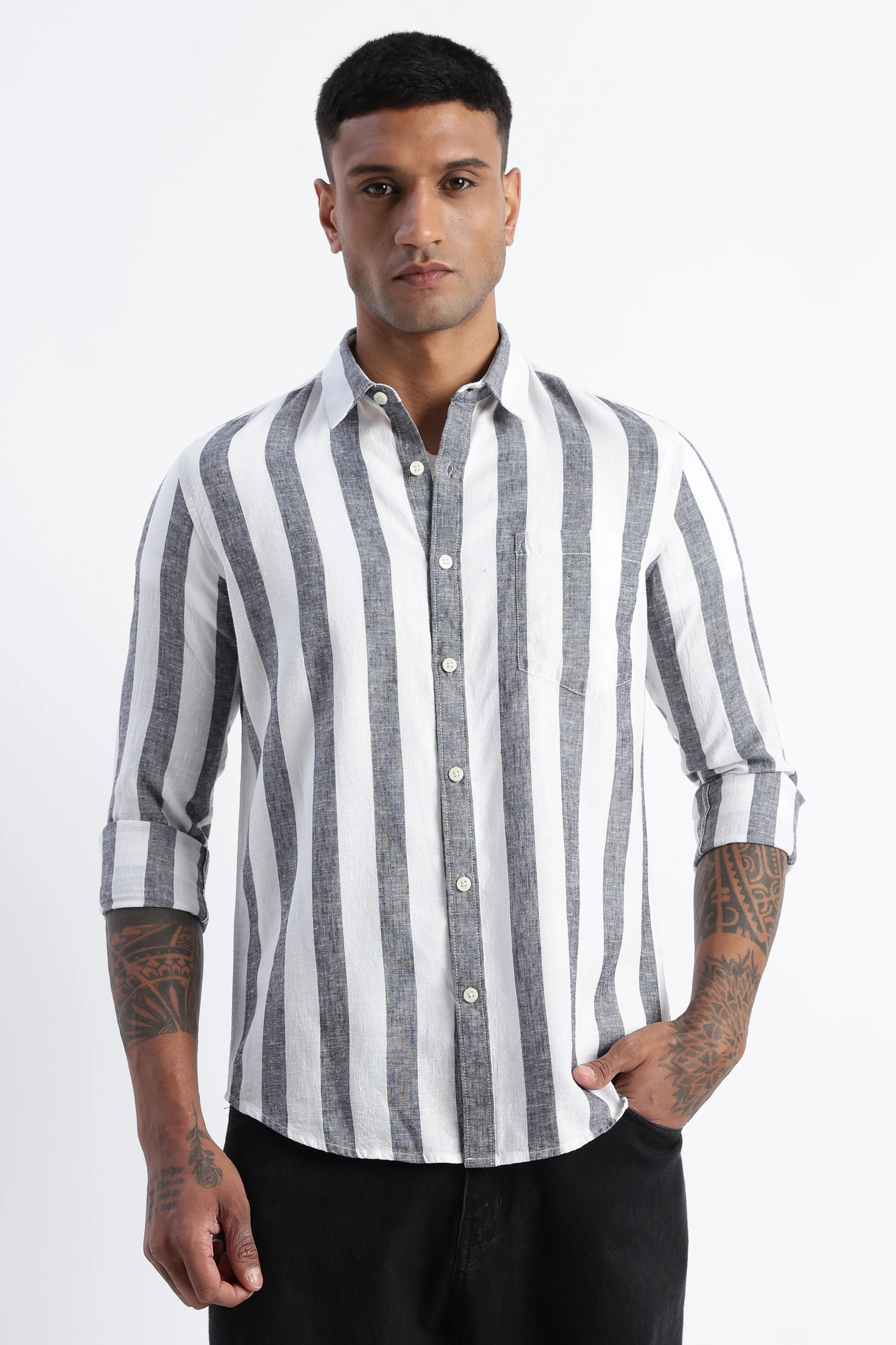 Men Classic Stripe Shirt - Image 5