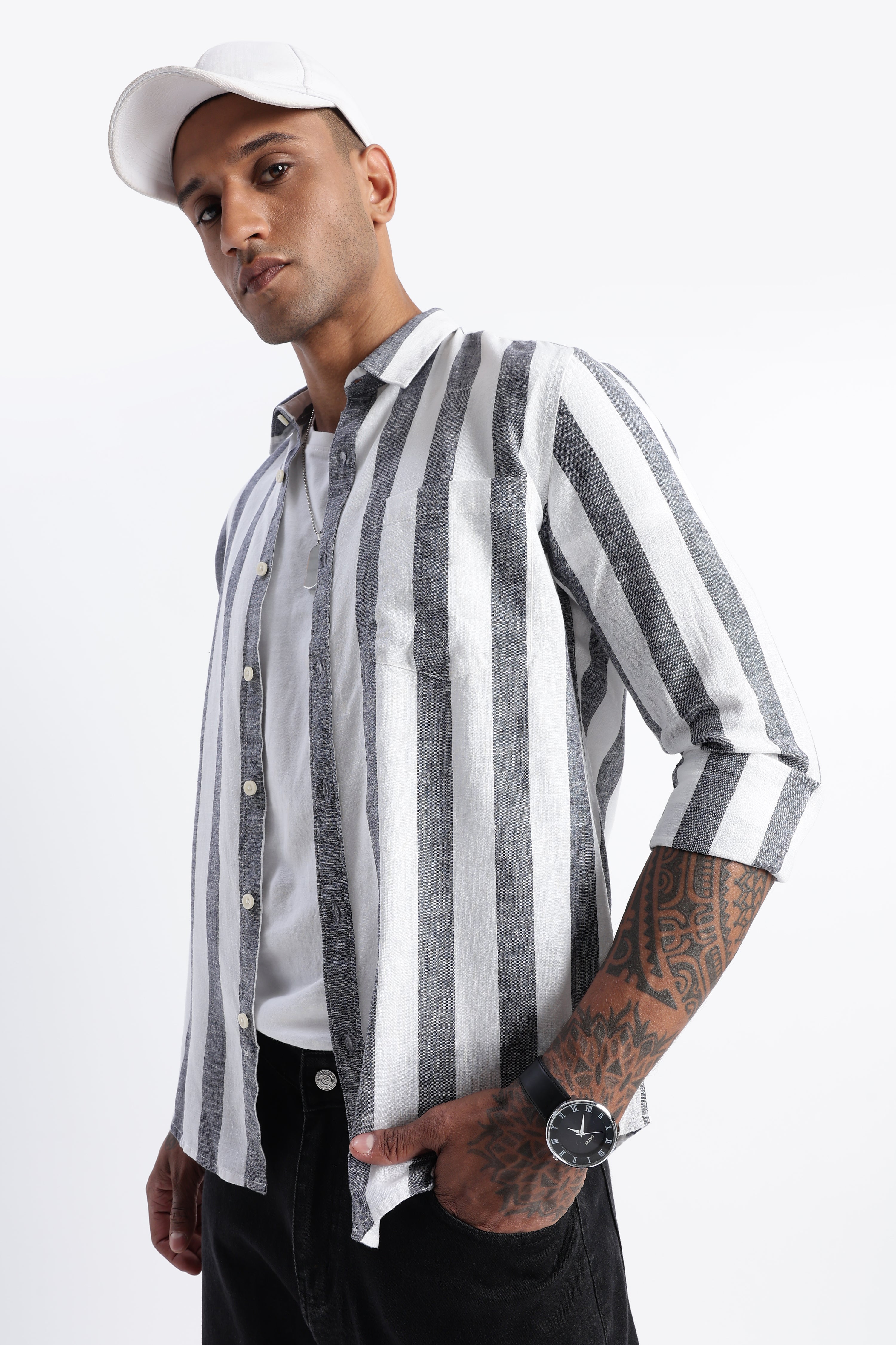 Men Classic Stripe Shirt - Image 8