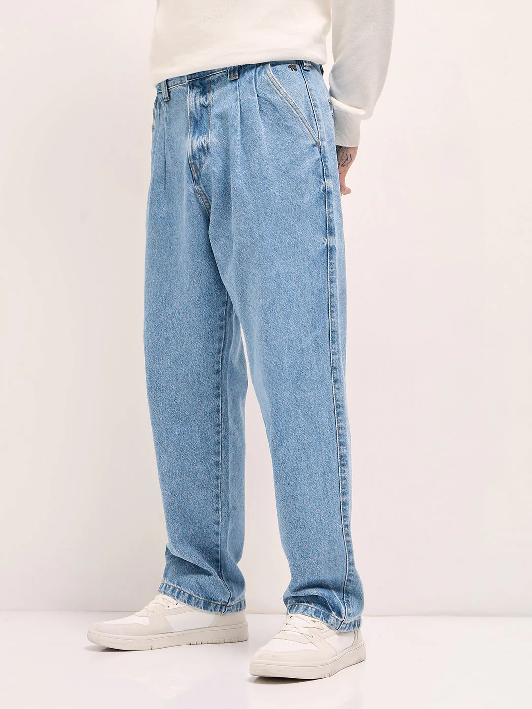 Men Classic Wide-Leg Denim Jeans